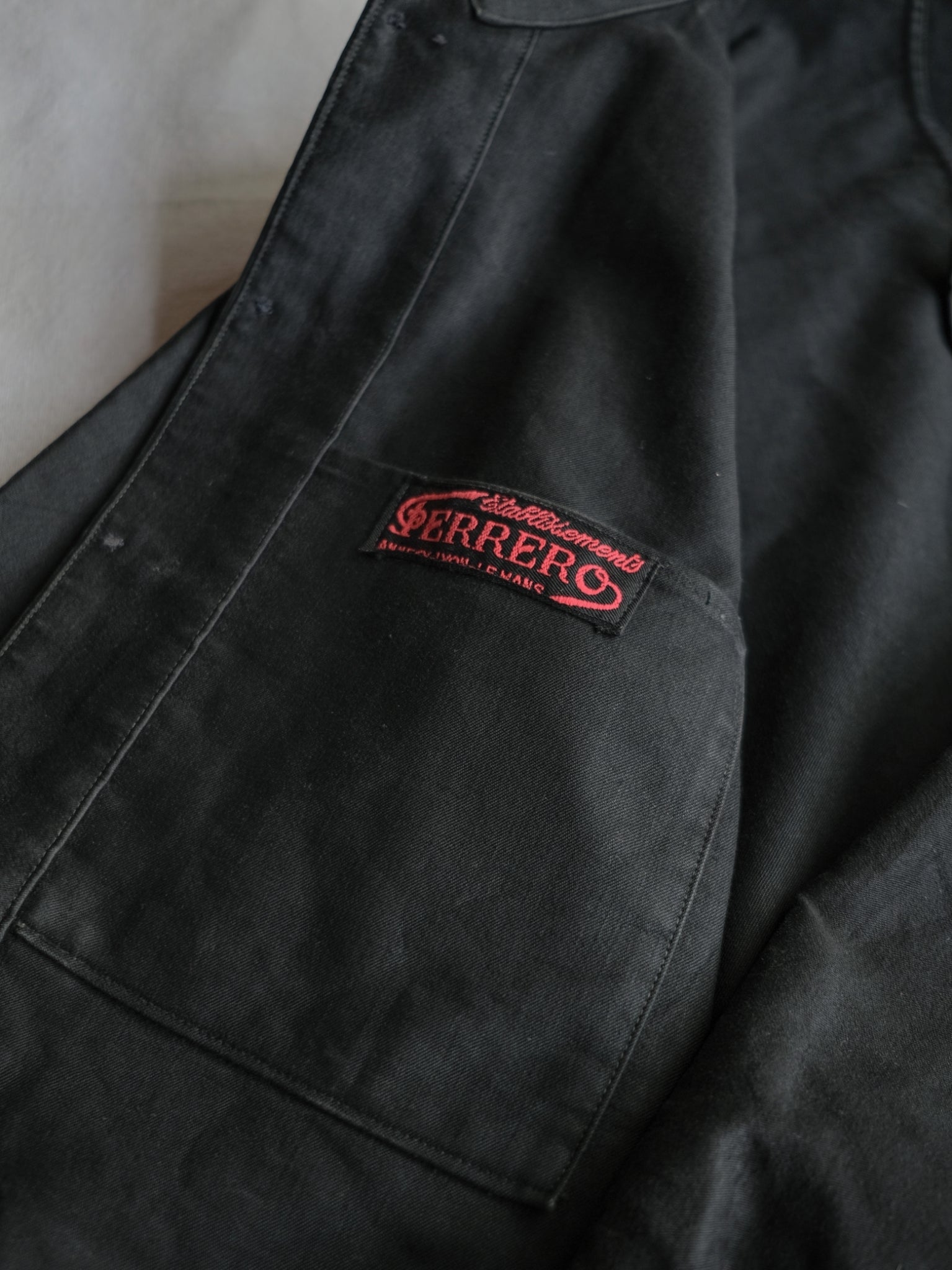 1940’s "PERRERO" French Black Moleskin Work Jacket / 法國黑色工作外套