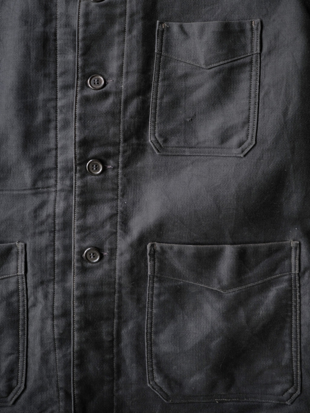 1940’s "PERRERO" French Black Moleskin Work Jacket / 法國黑色工作外套