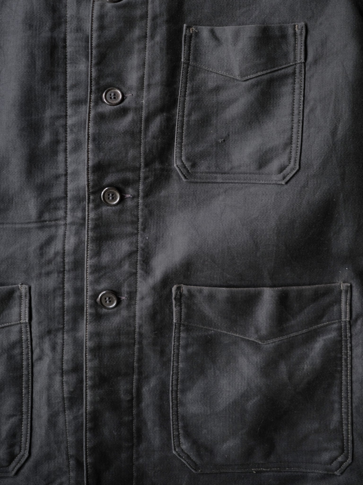 1940’s "PERRERO" French Black Moleskin Work Jacket / 法國黑色工作外套
