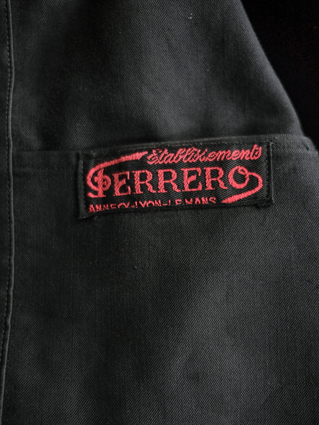 1940’s "PERRERO" French Black Moleskin Work Jacket / 法國黑色工作外套