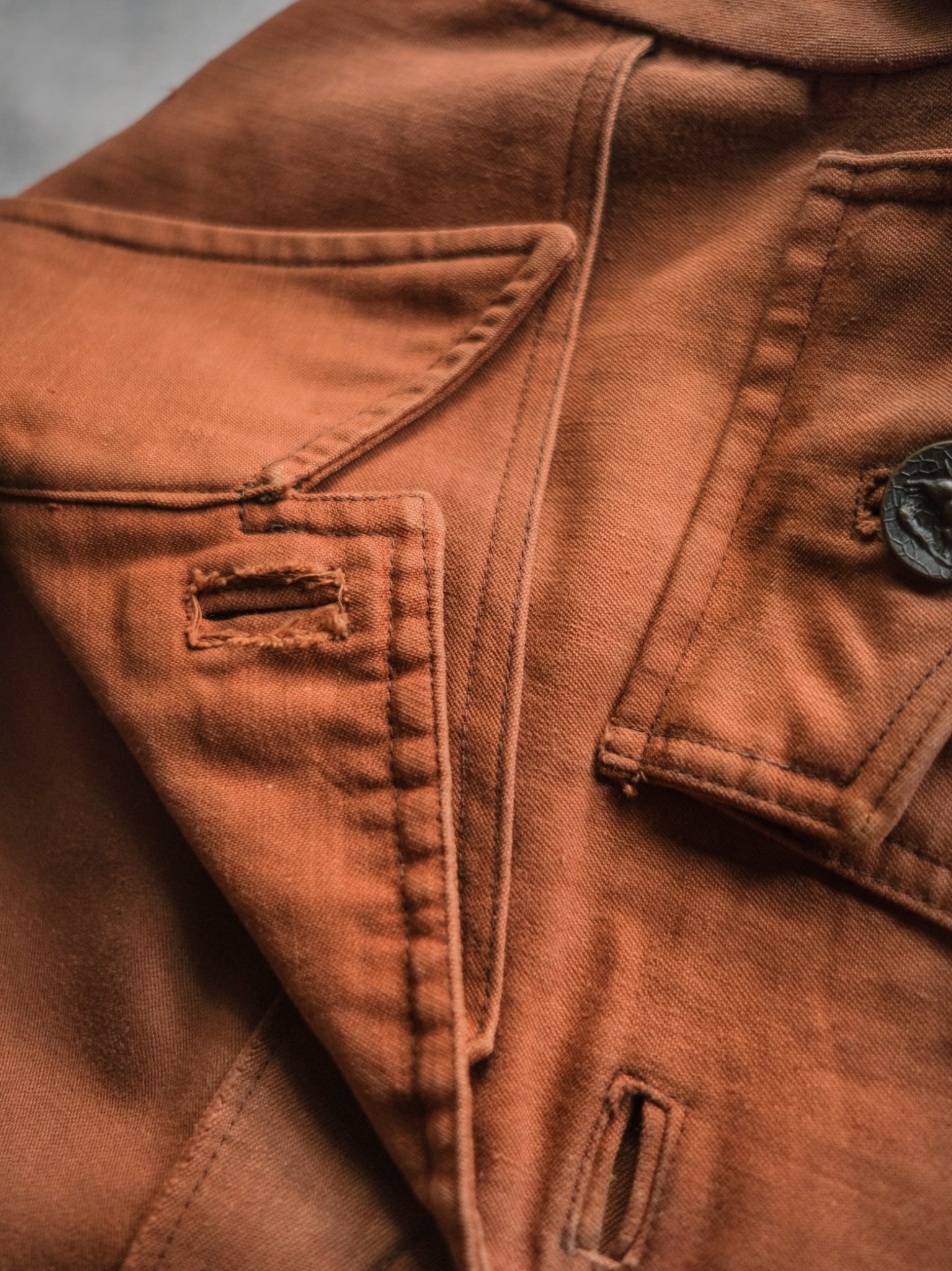 1930's French Brick Red Moleskin Hunting Jacket / 法國磚紅狩獵外套