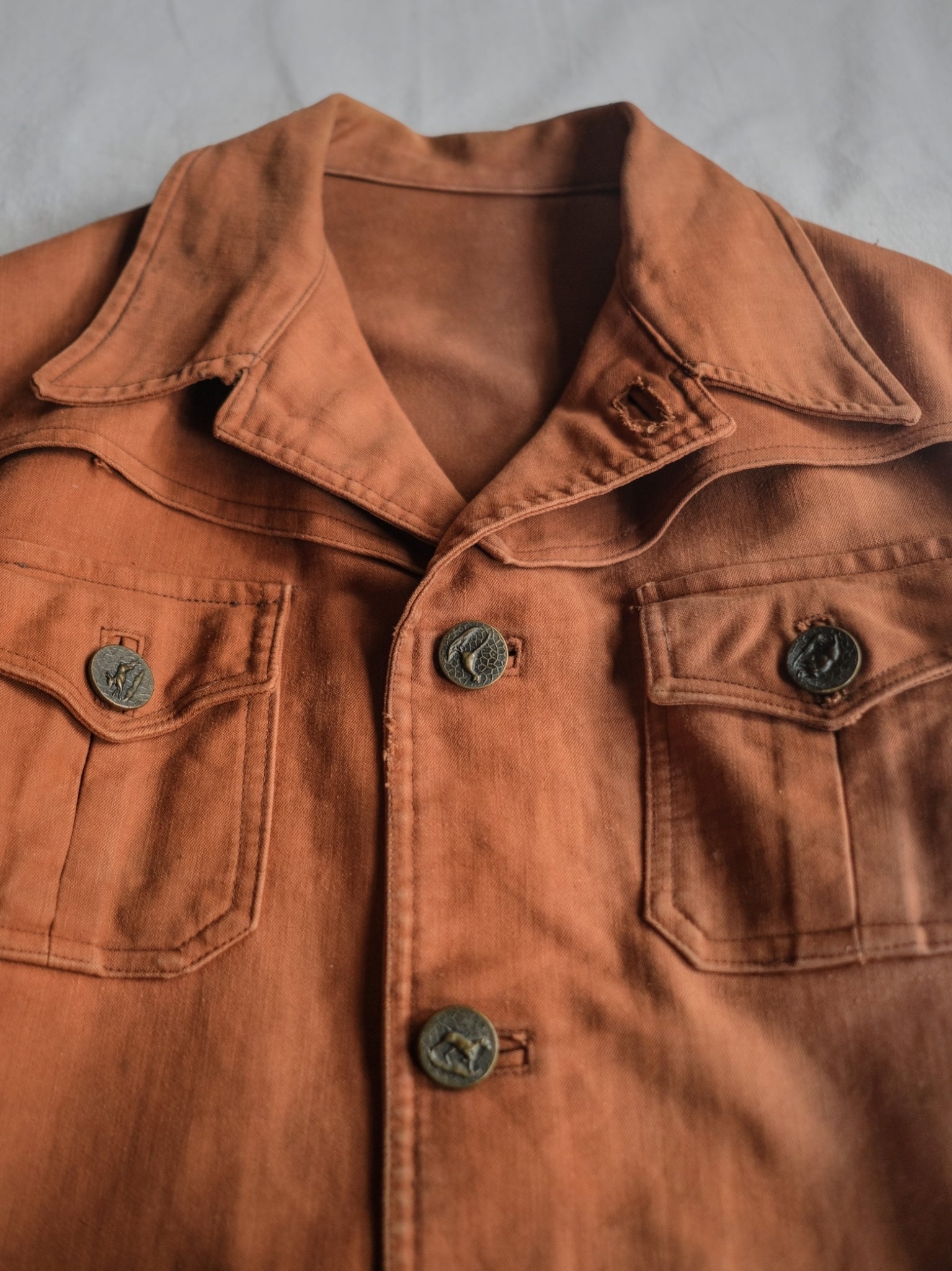 1930's French Brick Red Moleskin Hunting Jacket / 法國磚紅狩獵外套