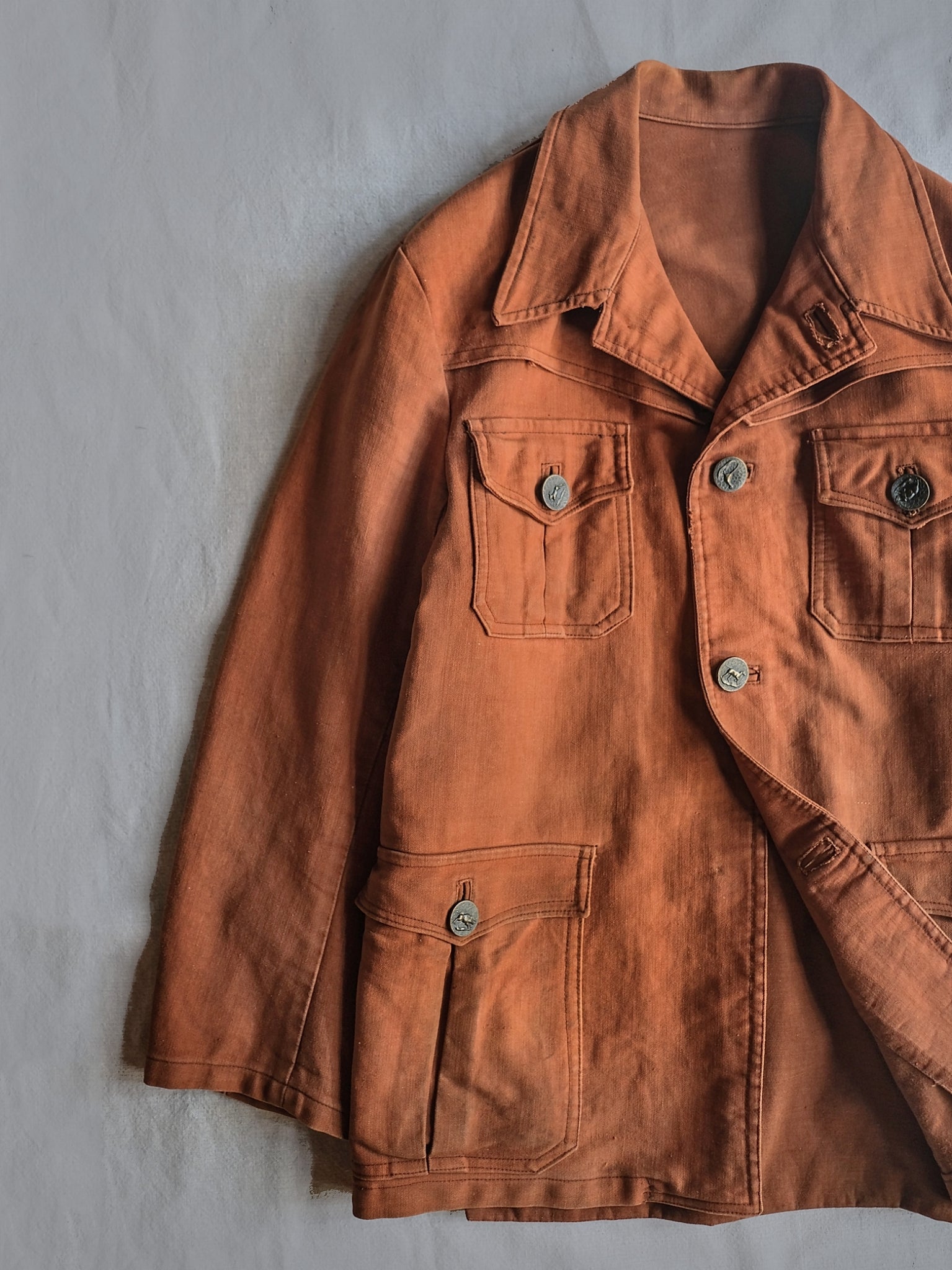 1930's French Brick Red Moleskin Hunting Jacket / 法國磚紅狩獵外套