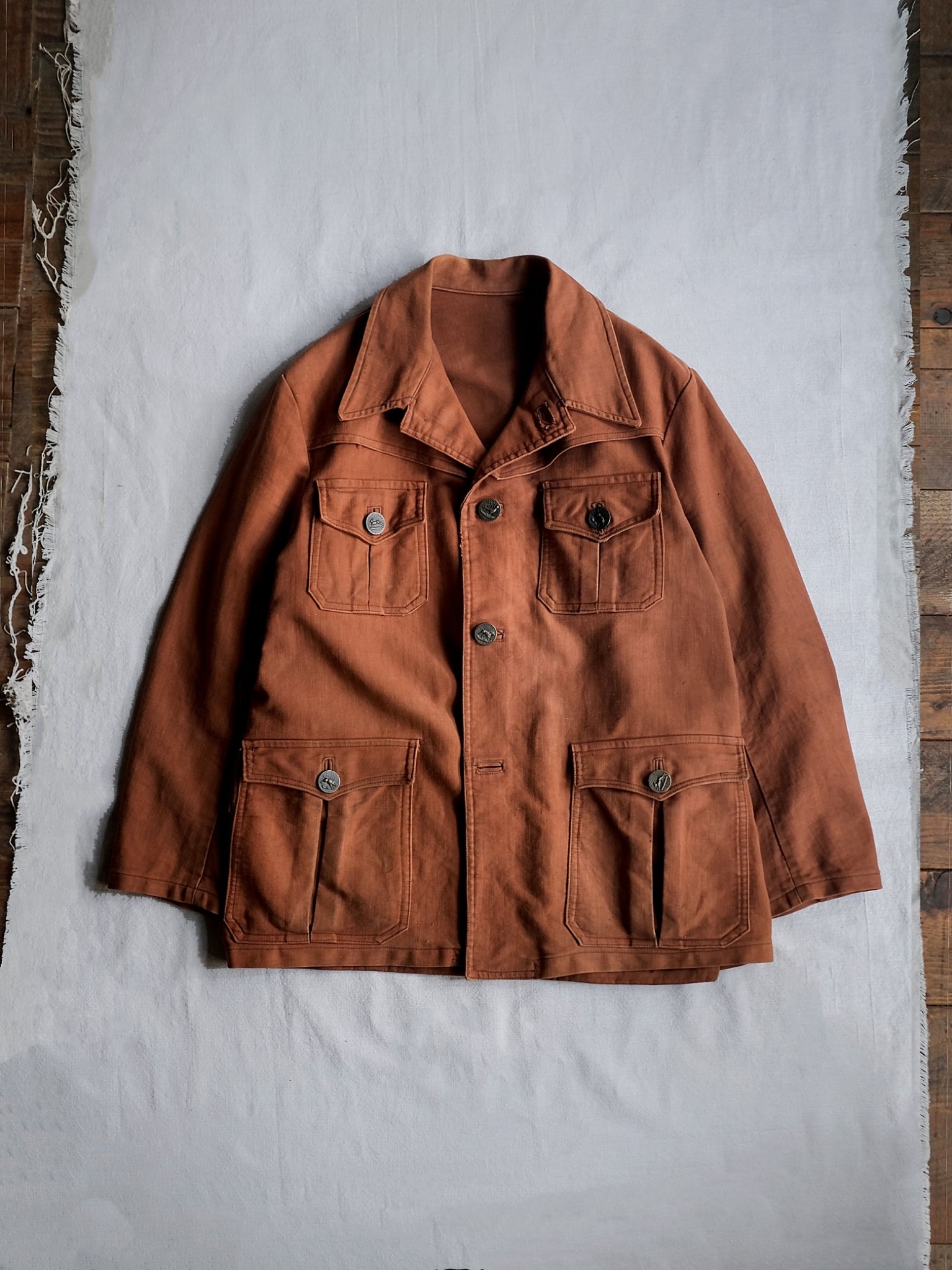 1930's French Brick Red Moleskin Hunting Jacket / 法國磚紅狩獵外套
