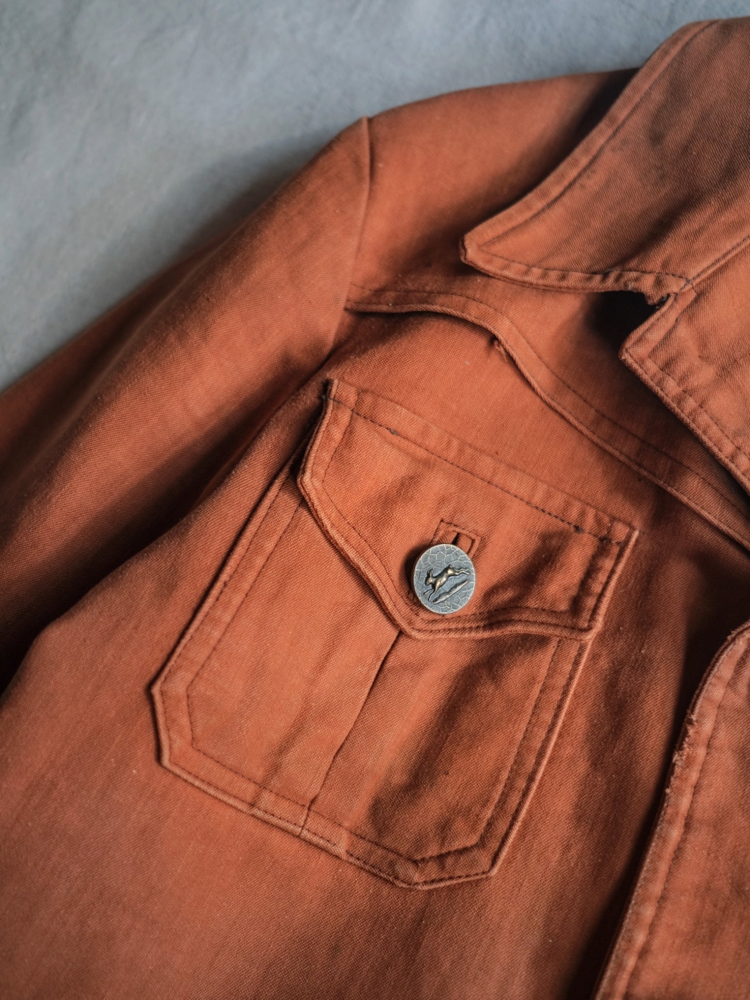 1930's French Brick Red Moleskin Hunting Jacket / 法國磚紅狩獵外套