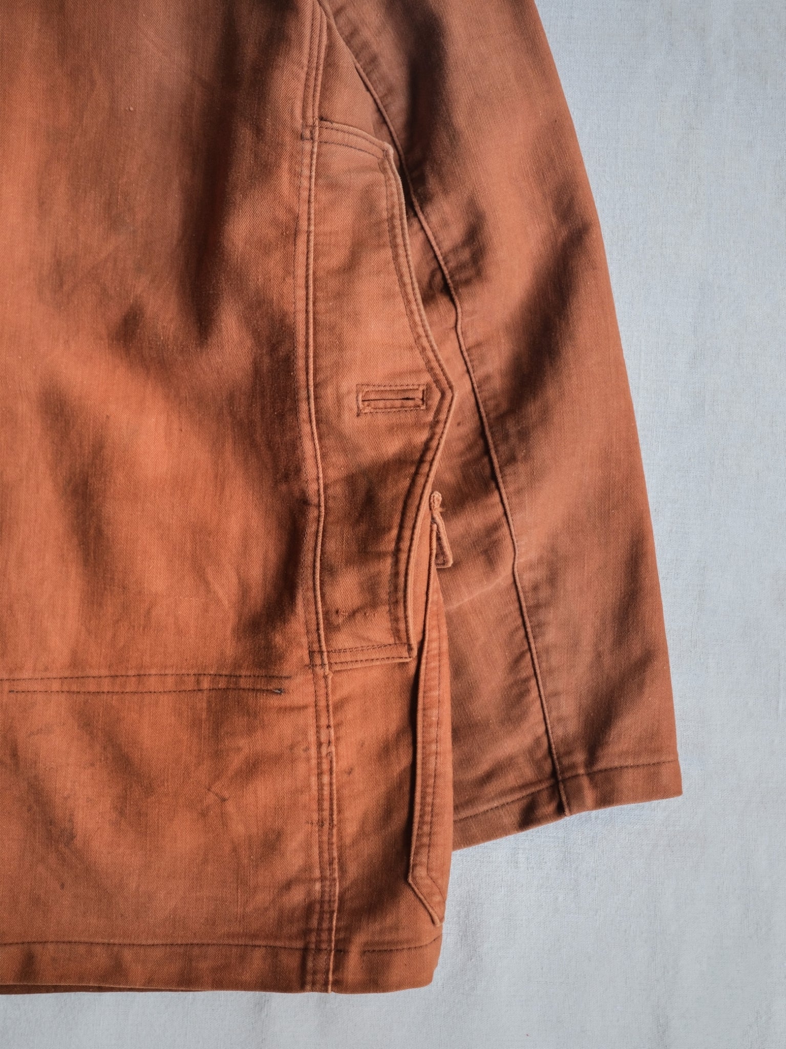 1930's French Brick Red Moleskin Hunting Jacket / 法國磚紅狩獵外套