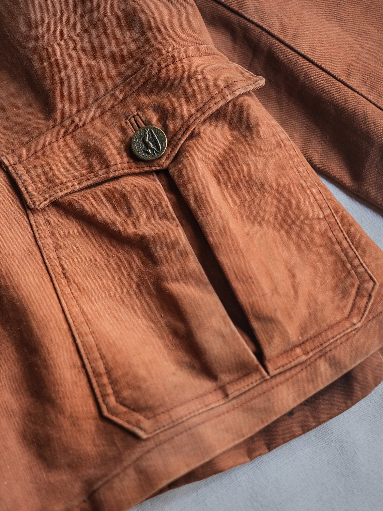 1930's French Brick Red Moleskin Hunting Jacket / 法國磚紅狩獵外套