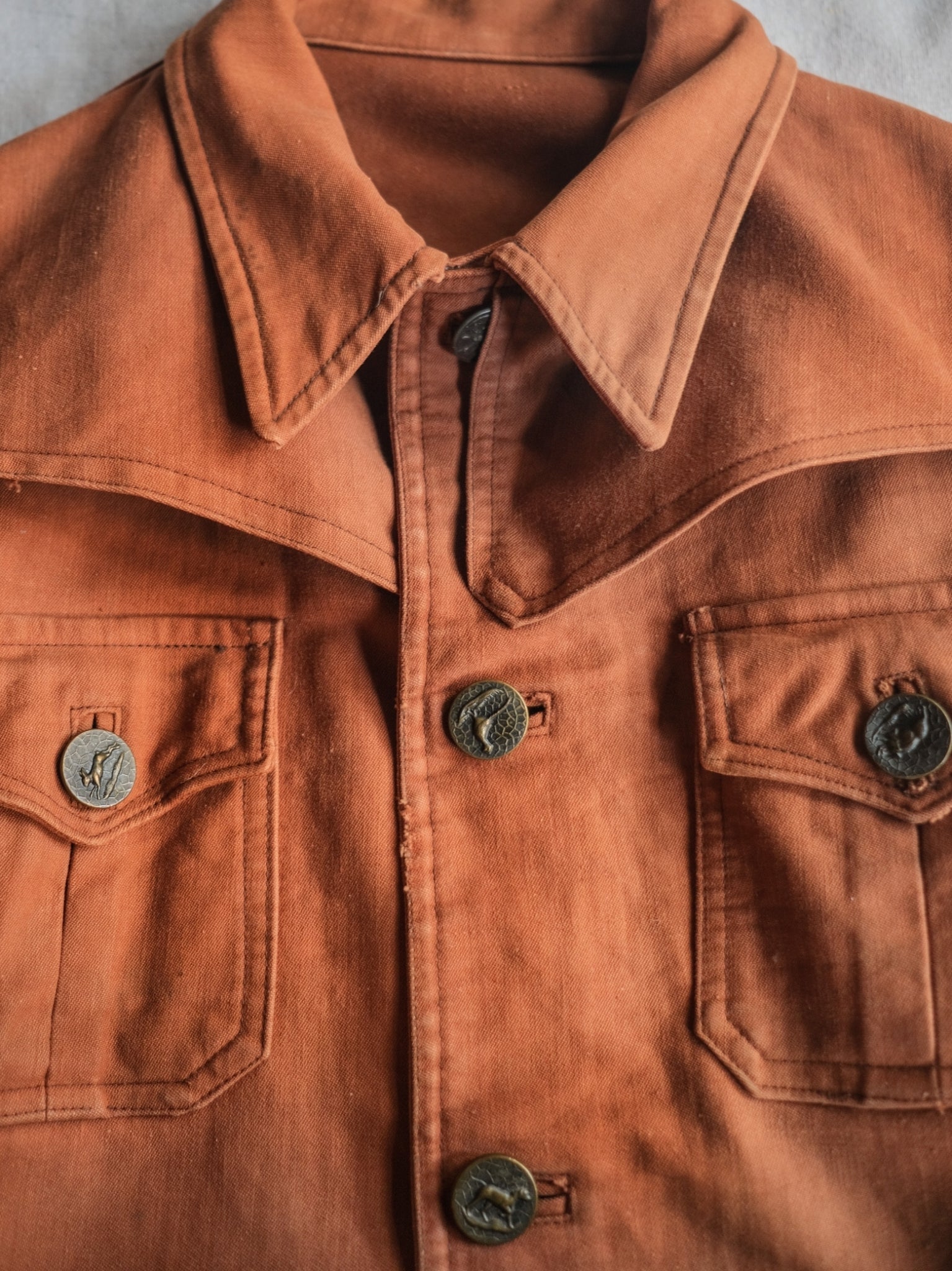1930's French Brick Red Moleskin Hunting Jacket / 法國磚紅狩獵外套