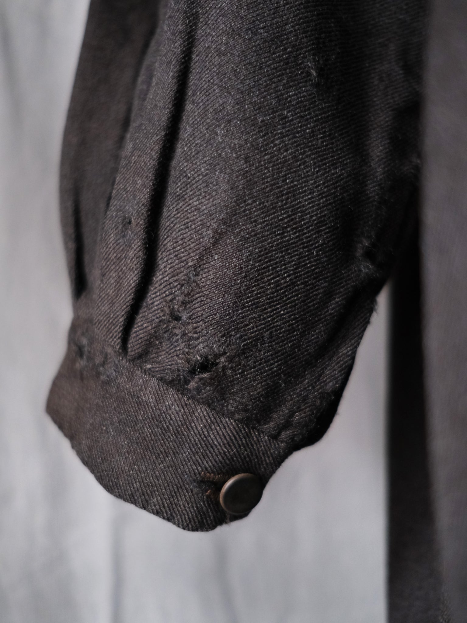 1900-10’s French Wool Twill “Biaude” Brass Chain / 法國 羊毛罩衫
