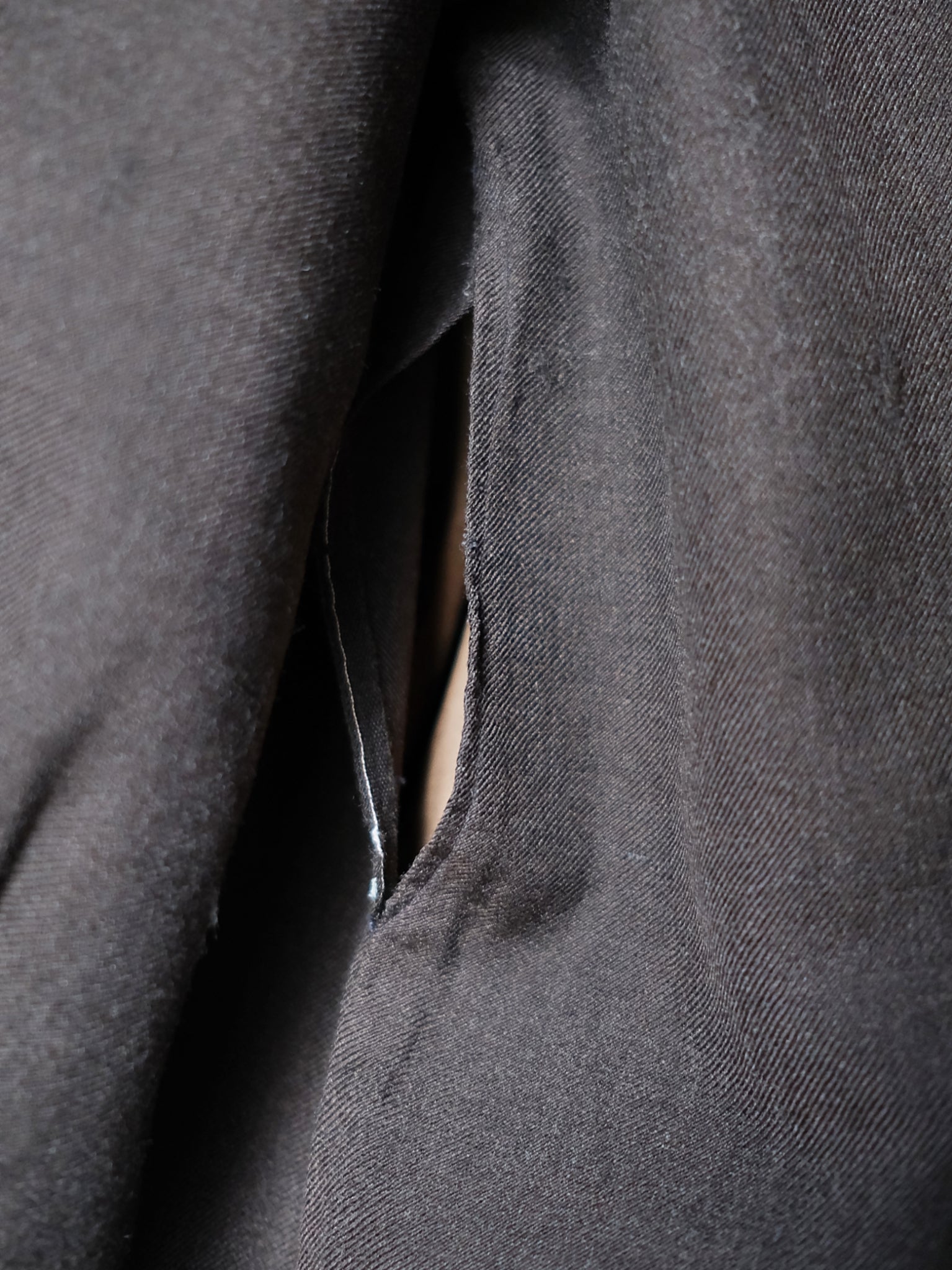 1900-10’s French Wool Twill “Biaude” Brass Chain / 法國 羊毛罩衫