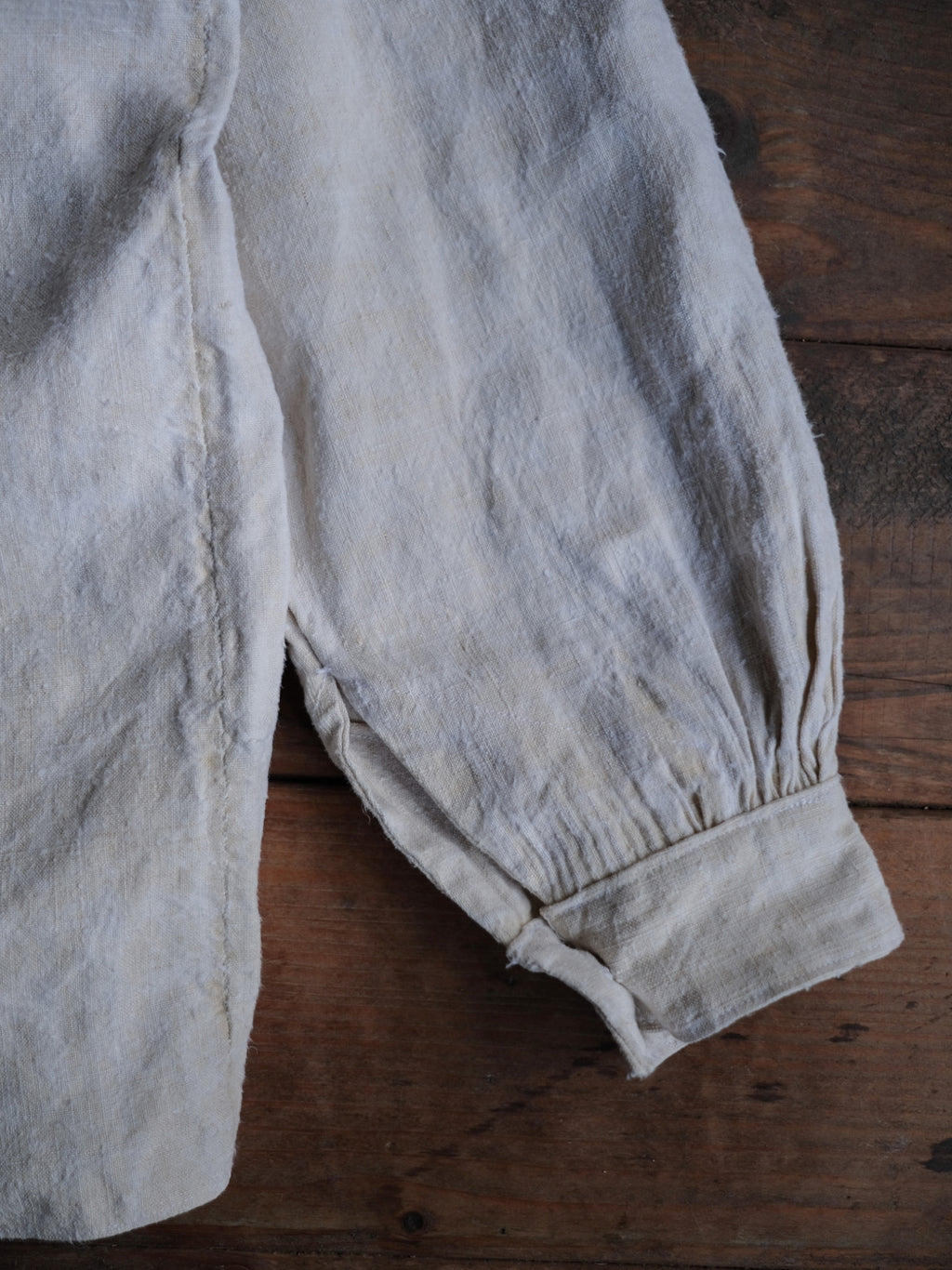 1930’s French Military Bourgeron Linen Button Up Shirt / 法國軍用亞麻鈕扣衫