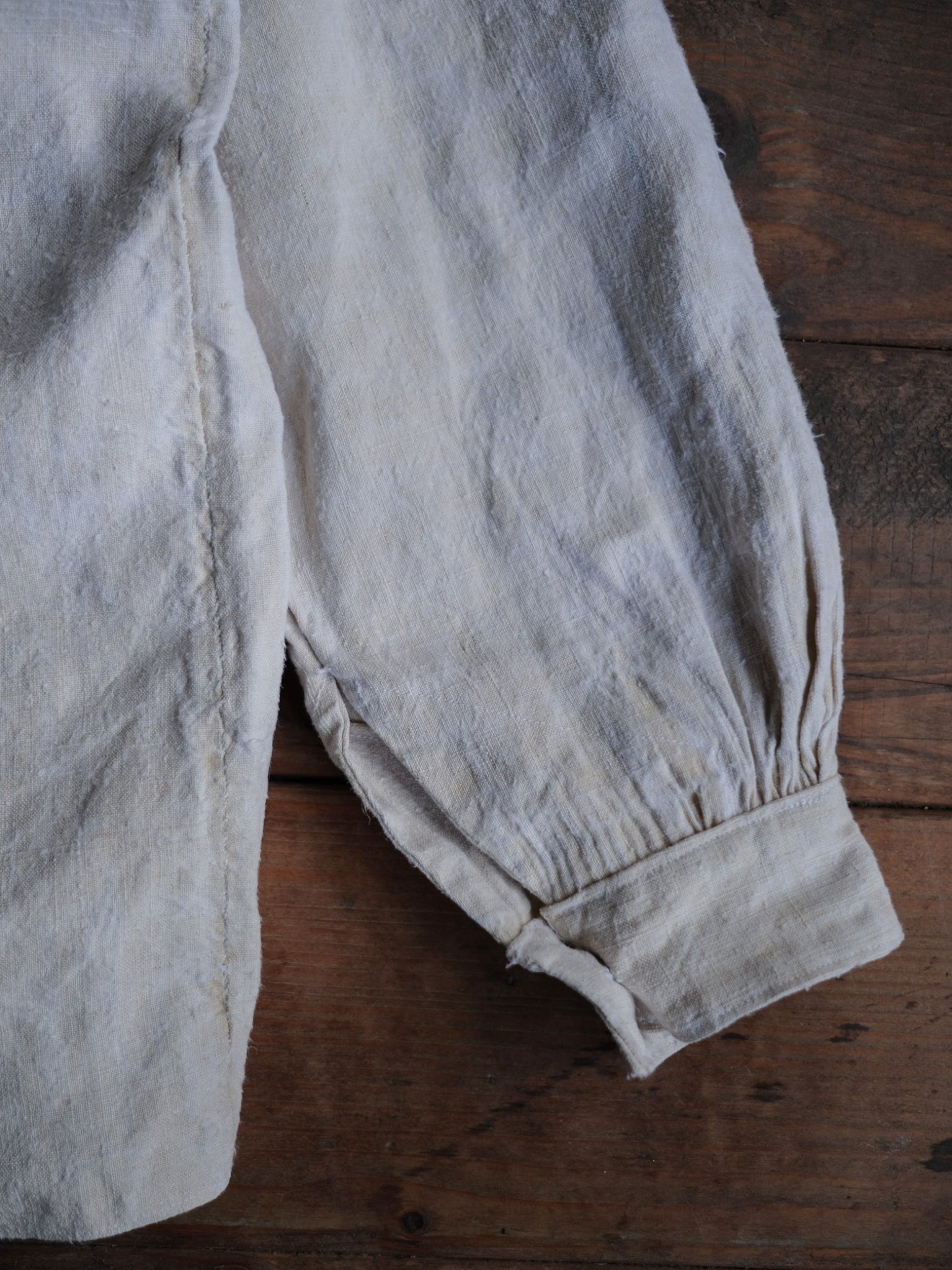 1930’s French Military Bourgeron Linen Button Up Shirt / 法國軍用亞麻鈕扣衫