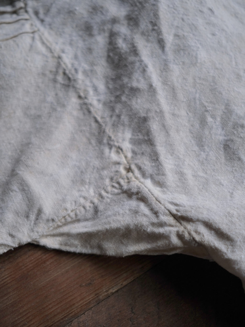 1930’s French Military Bourgeron Linen Button Up Shirt / 法國軍用亞麻鈕扣衫