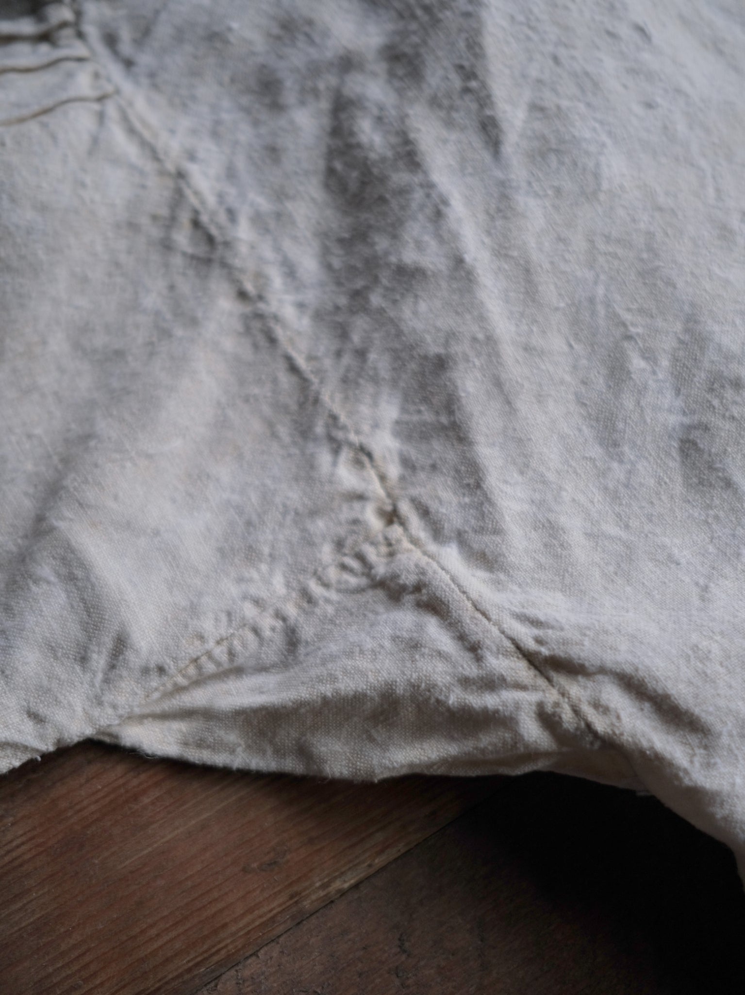1930’s French Military Bourgeron Linen Button Up Shirt / 法國軍用亞麻鈕扣衫