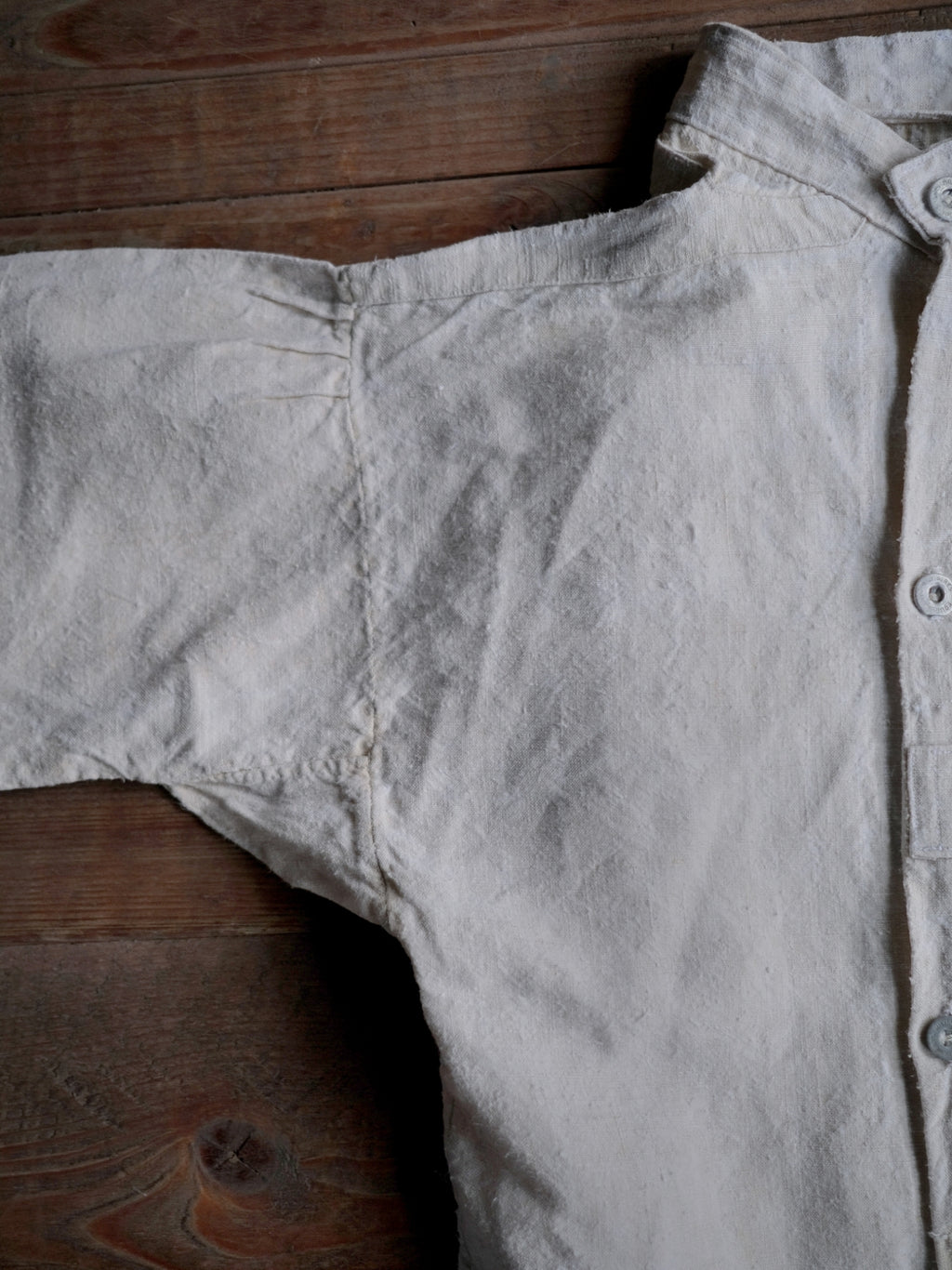 1930’s French Military Bourgeron Linen Button Up Shirt / 法國軍用亞麻鈕扣衫