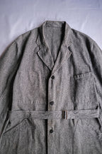 1940’s “Au Molinel” French Salt & Pepper Atelier Coat / 法國椒鹽工作大衣