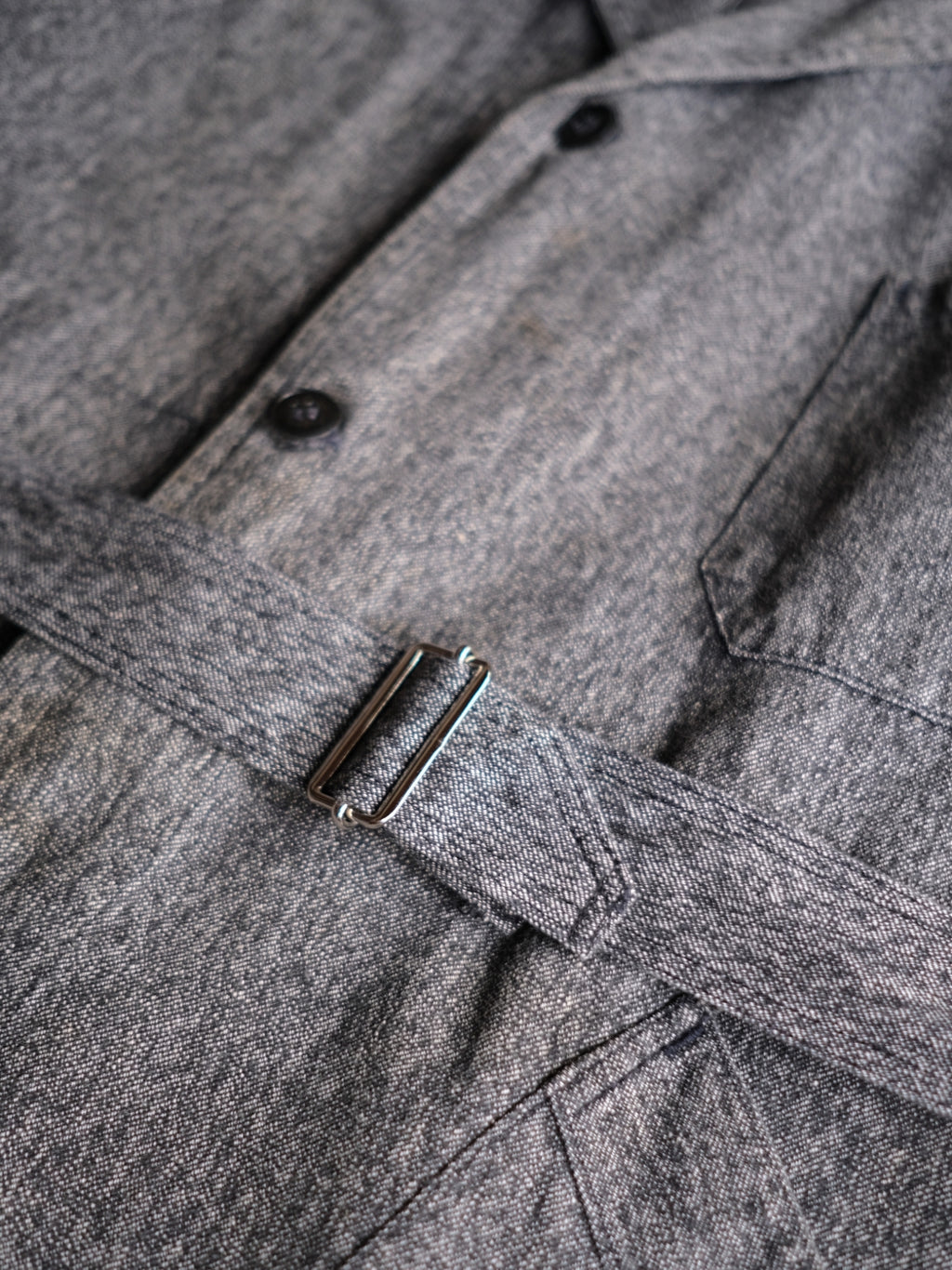 1940’s “Au Molinel” French Salt & Pepper Atelier Coat / 法國椒鹽工作大衣