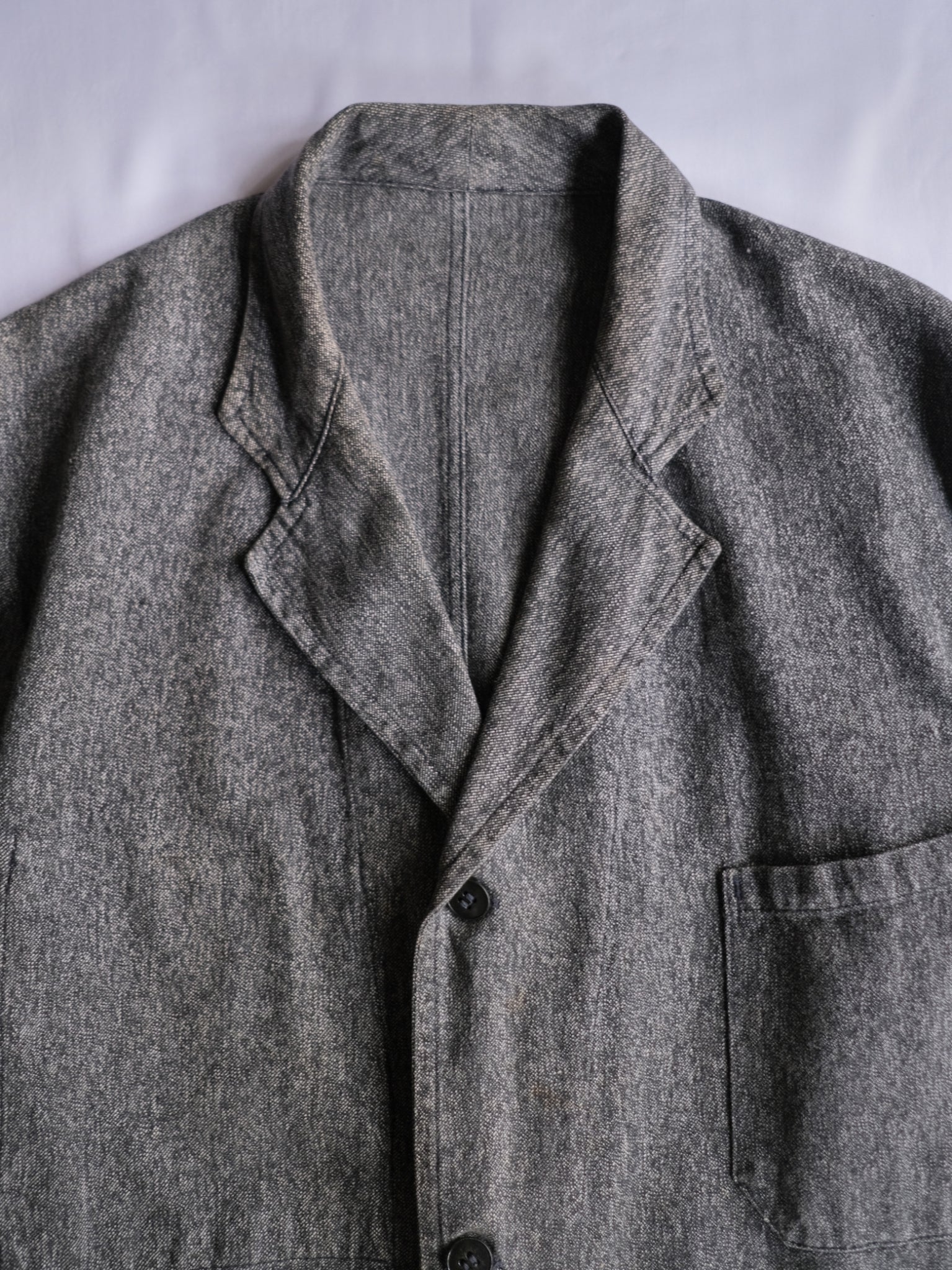 1940’s “Au Molinel” French Salt & Pepper Atelier Coat / 法國椒鹽工作大衣