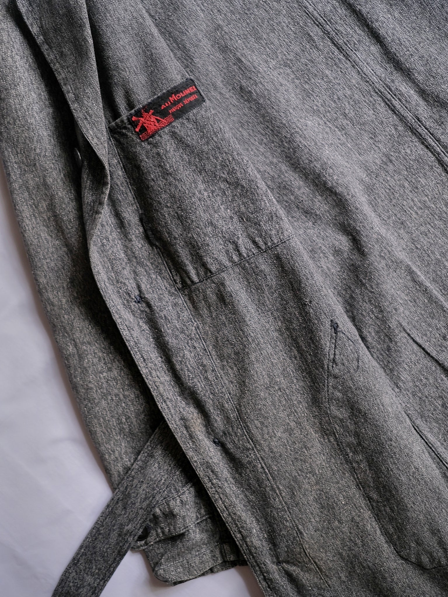 1940’s “Au Molinel” French Salt & Pepper Atelier Coat / 法國椒鹽工作大衣
