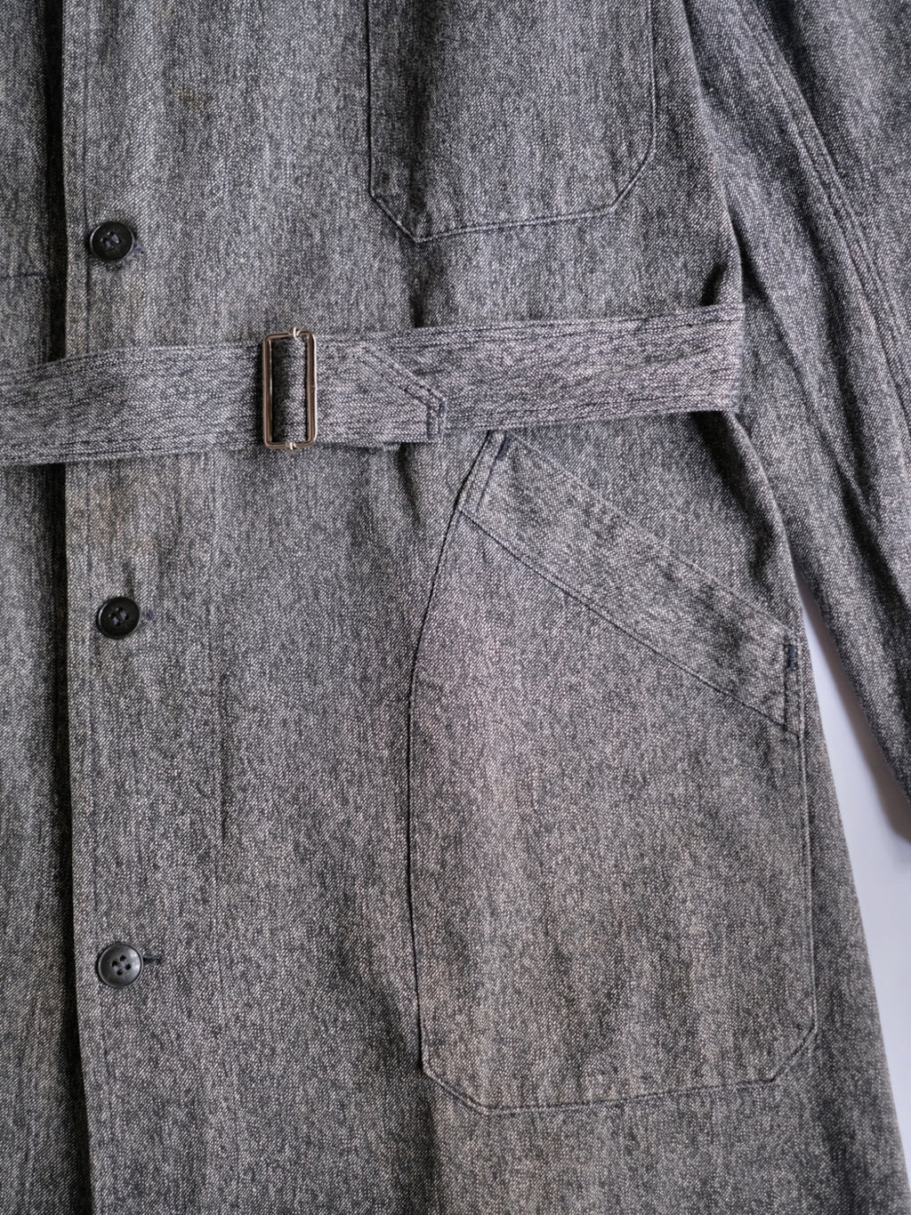 1940’s “Au Molinel” French Salt & Pepper Atelier Coat / 法國椒鹽工作大衣
