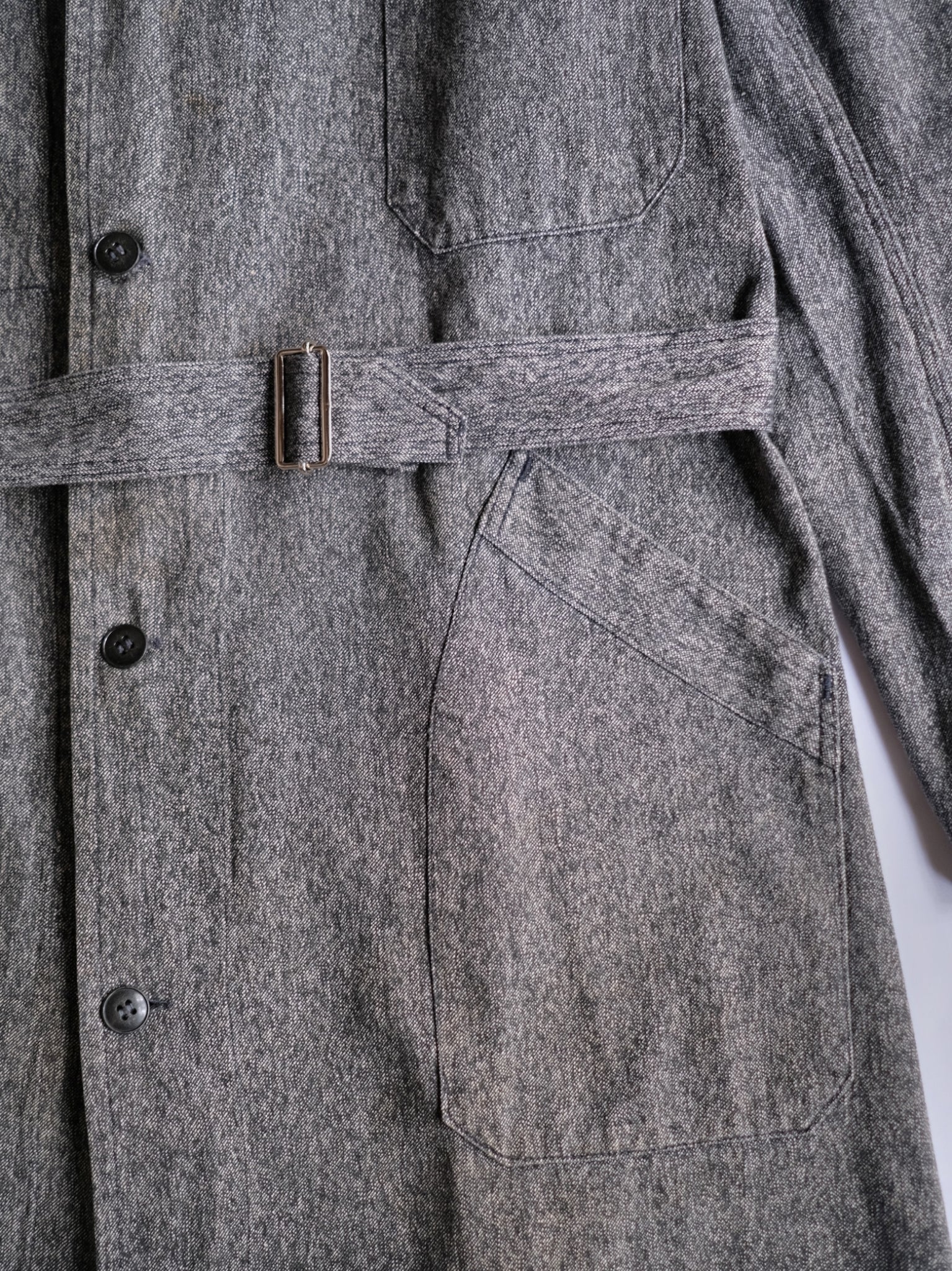 1940’s “Au Molinel” French Salt & Pepper Atelier Coat / 法國椒鹽工作大衣
