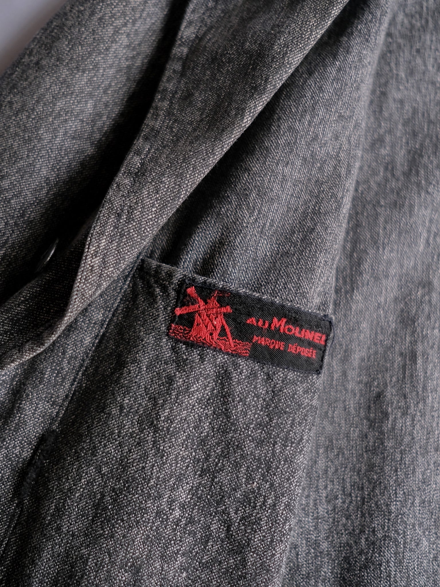 1940’s “Au Molinel” French Salt & Pepper Atelier Coat / 法國椒鹽工作大衣