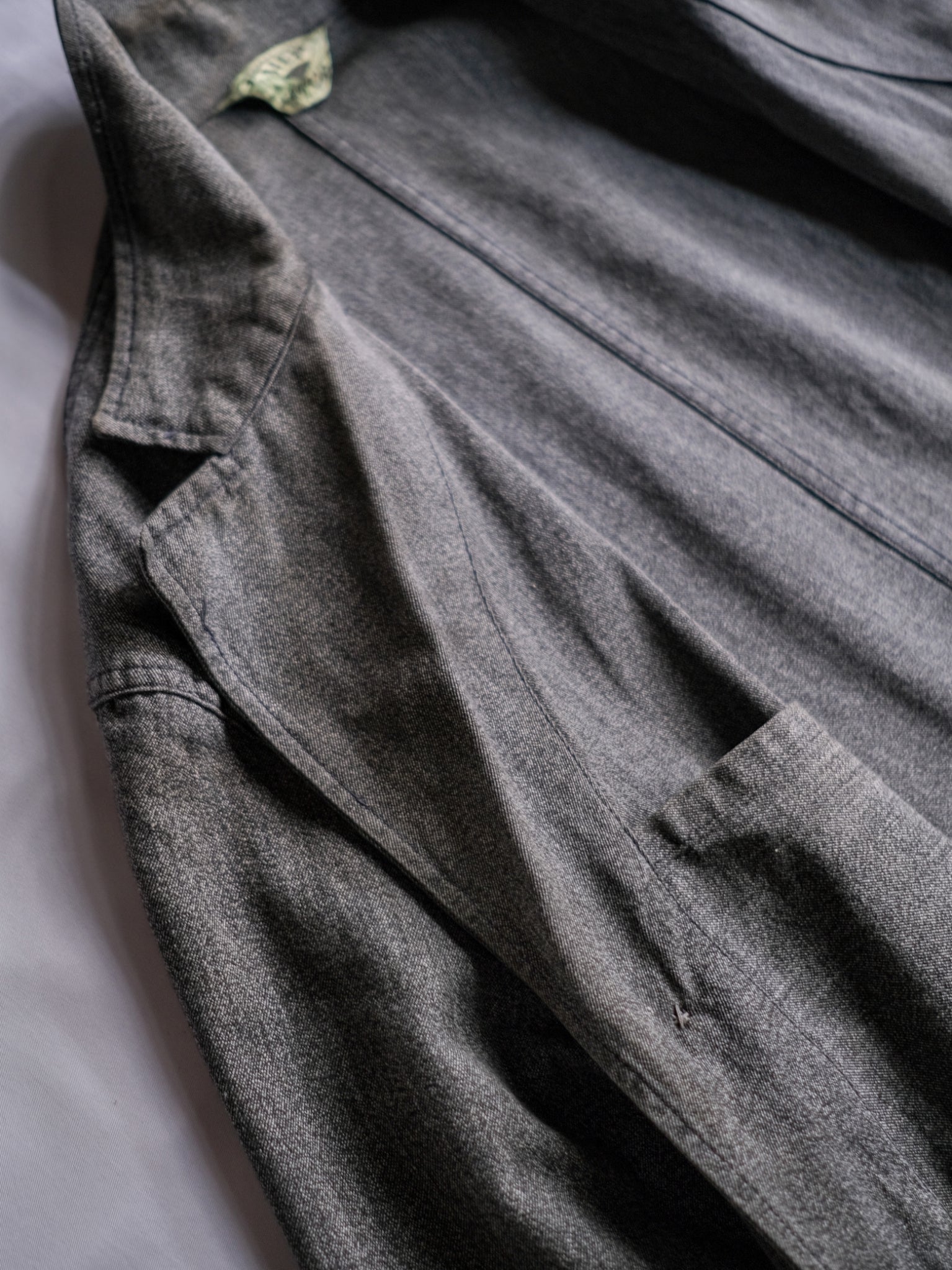 1950’s “HEP” French Salt & Pepper Atelier Coat / 法國椒鹽工作大衣