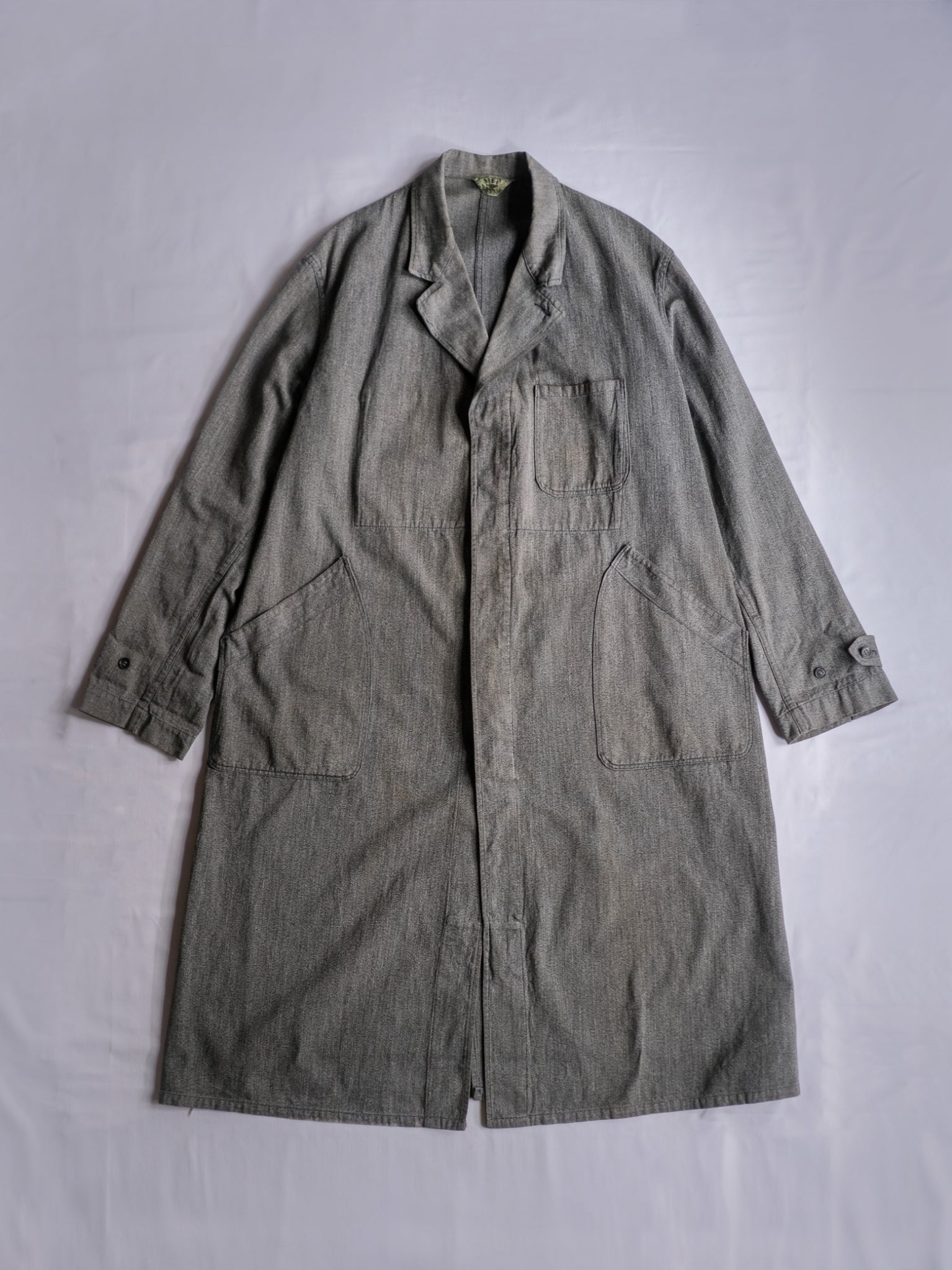 1950’s “HEP” French Salt & Pepper Atelier Coat / 法國椒鹽工作大衣