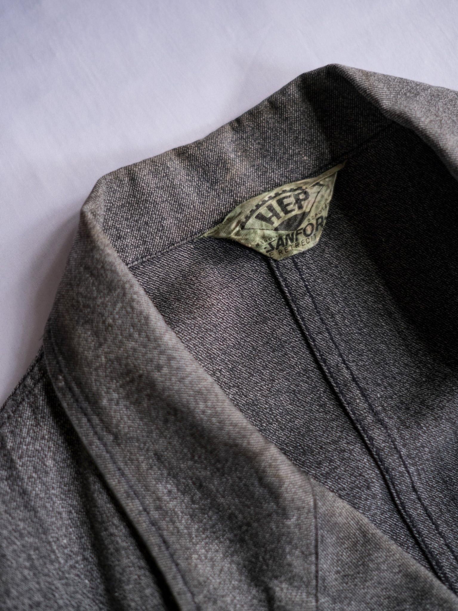 1950’s “HEP” French Salt & Pepper Atelier Coat / 法國椒鹽工作大衣