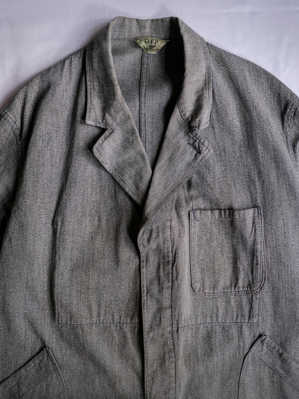 1950’s “HEP” French Salt & Pepper Atelier Coat / 法國椒鹽工作大衣