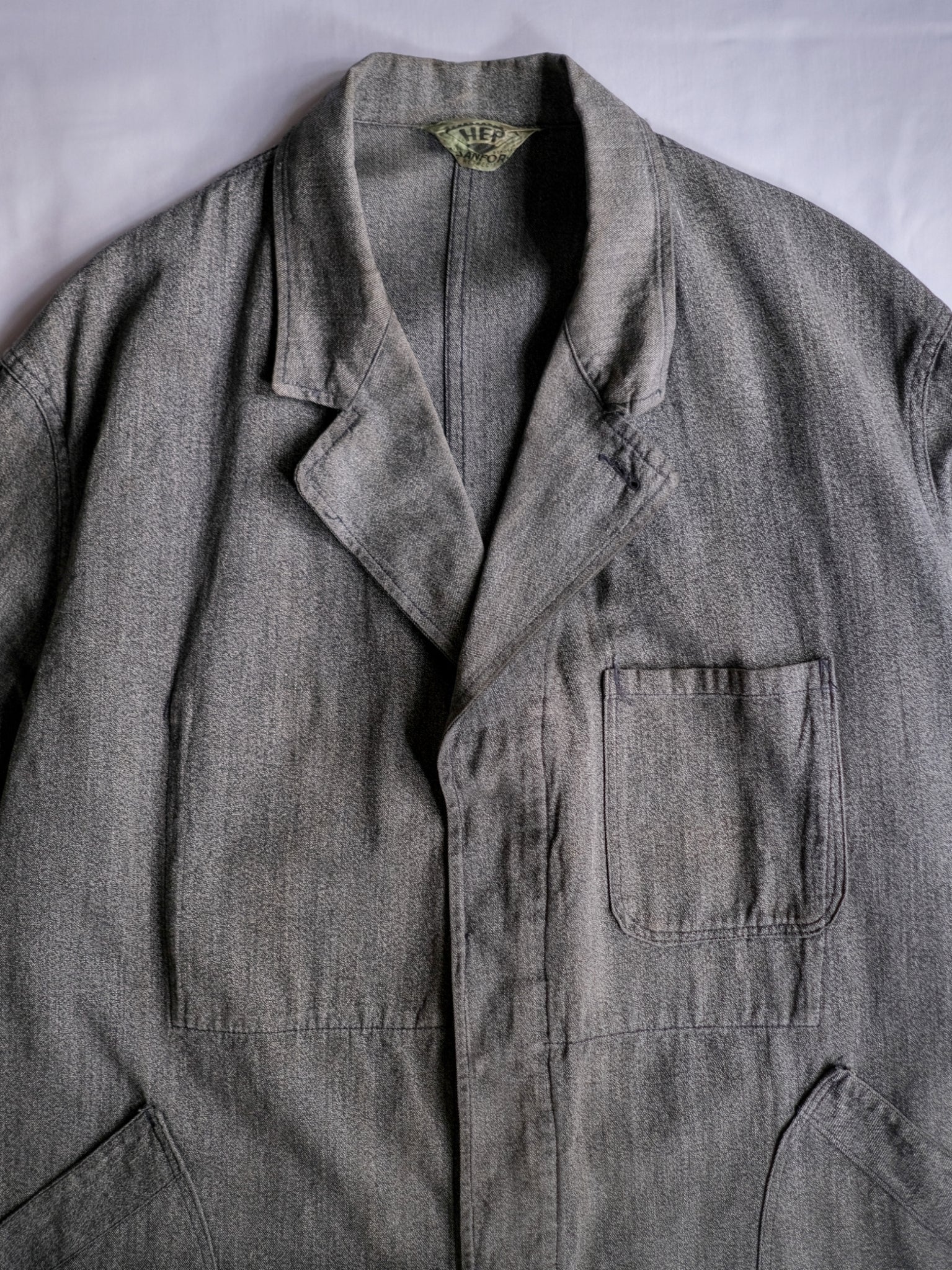 1950’s “HEP” French Salt & Pepper Atelier Coat / 法國椒鹽工作大衣