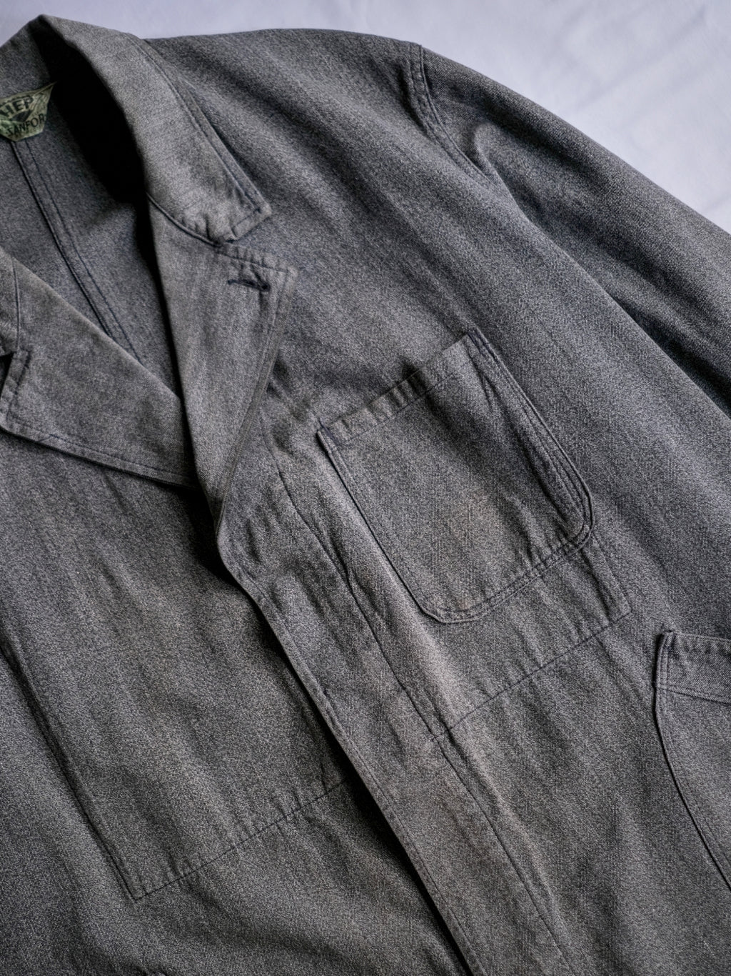 1950’s “HEP” French Salt & Pepper Atelier Coat / 法國椒鹽工作大衣