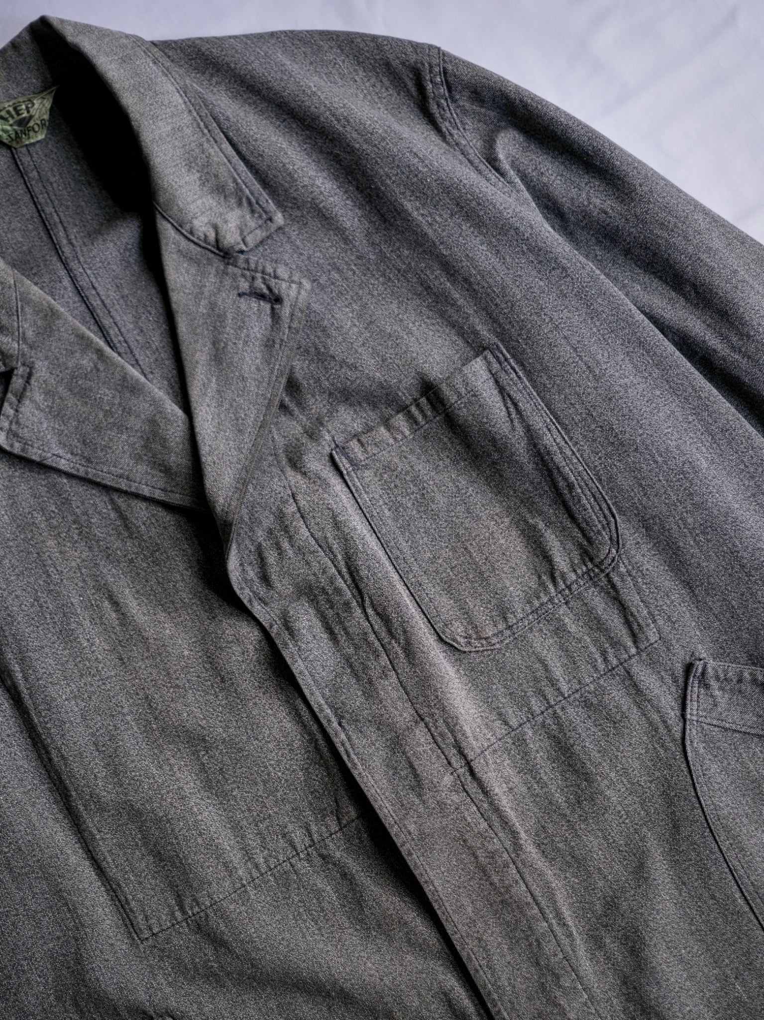 1950’s “HEP” French Salt & Pepper Atelier Coat / 法國椒鹽工作大衣