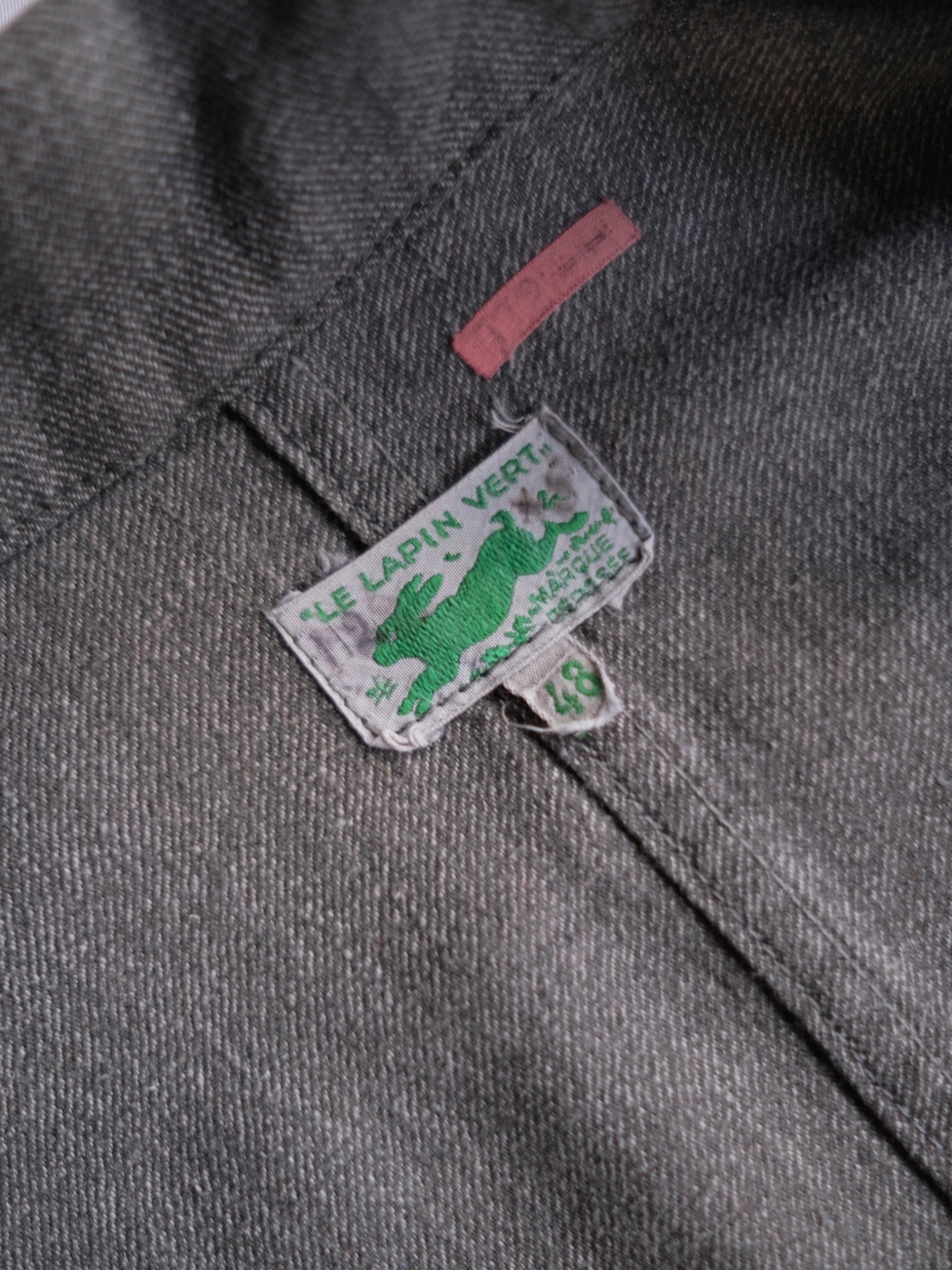 1940’s “LE LAPIN VERT” French Salt & Pepper Atelier Coat / 法國椒鹽工作大衣
