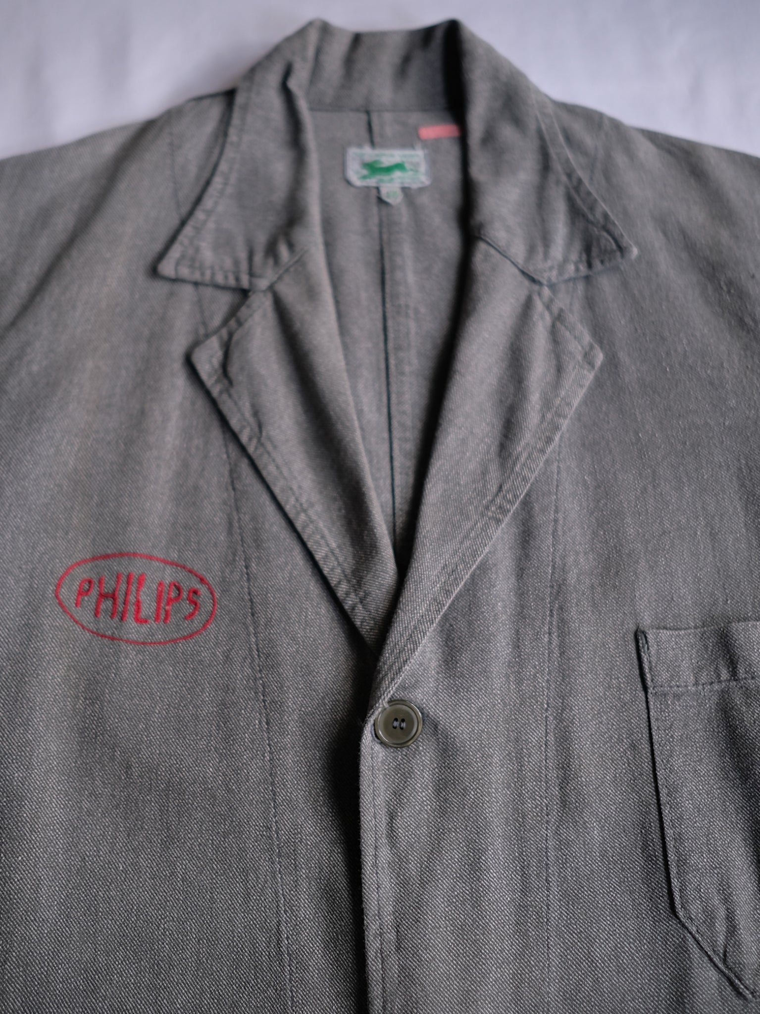 1940’s “LE LAPIN VERT” French Salt & Pepper Atelier Coat / 法國椒鹽工作大衣