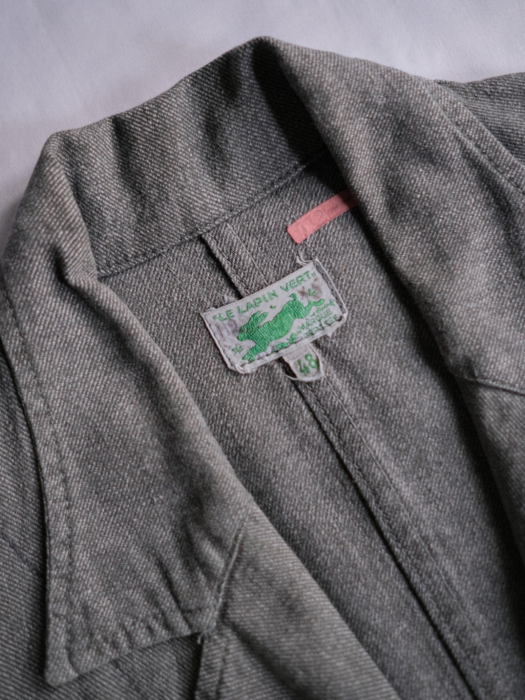 1940’s “LE LAPIN VERT” French Salt & Pepper Atelier Coat / 法國椒鹽工作大衣