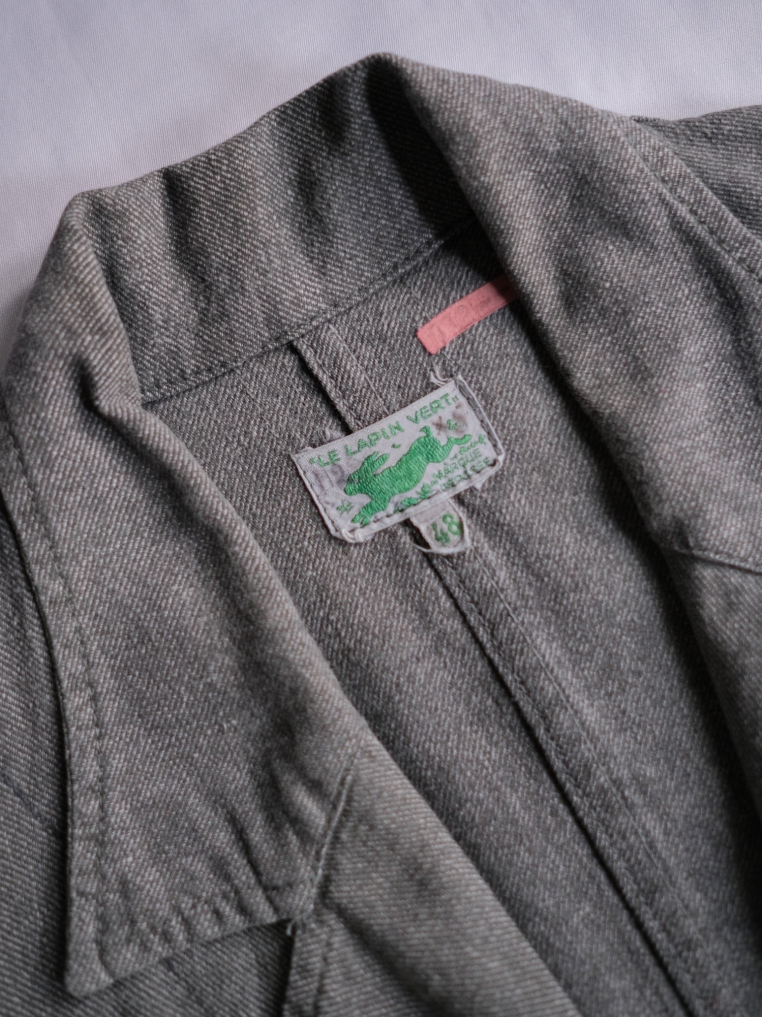 1940’s “LE LAPIN VERT” French Salt & Pepper Atelier Coat / 法國椒鹽工作大衣