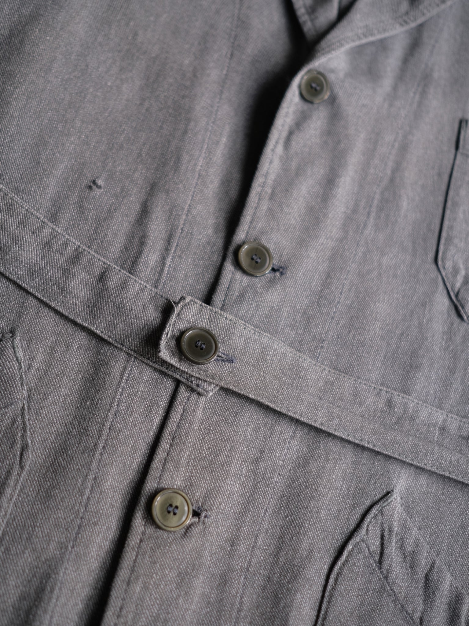 1940’s “LE LAPIN VERT” French Salt & Pepper Atelier Coat / 法國椒鹽工作大衣