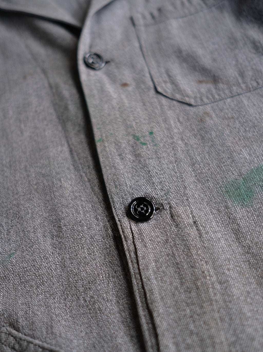 1940’s French Salt & Pepper Atelier Coat / 法國椒鹽工作大衣