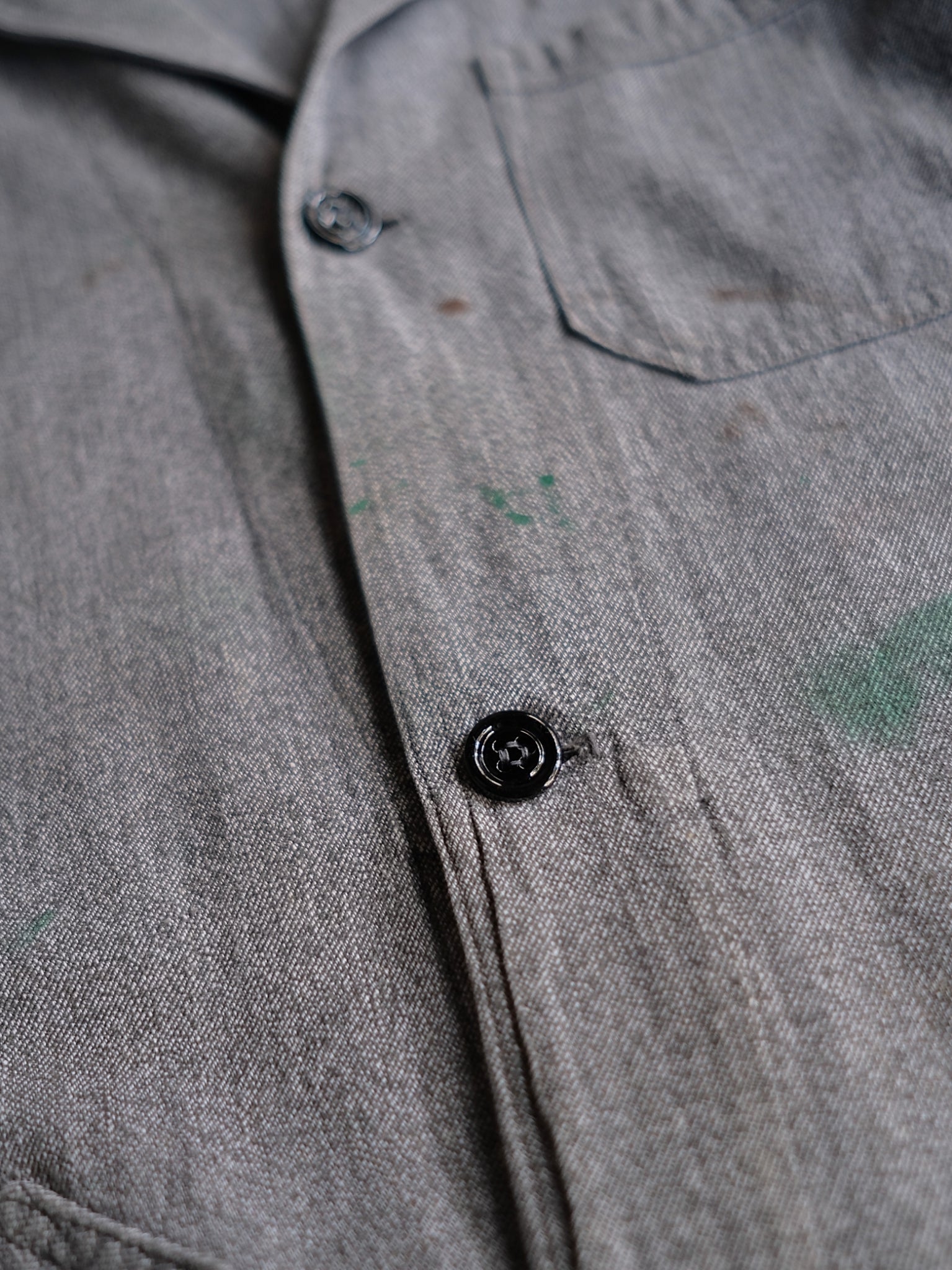 1940’s French Salt & Pepper Atelier Coat / 法國椒鹽工作大衣
