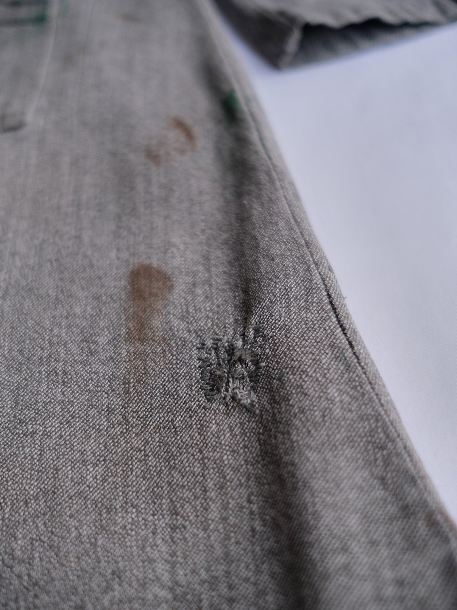 1940’s French Salt & Pepper Atelier Coat / 法國椒鹽工作大衣