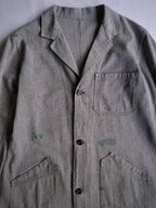 1940’s French Salt & Pepper Atelier Coat / 法國椒鹽工作大衣