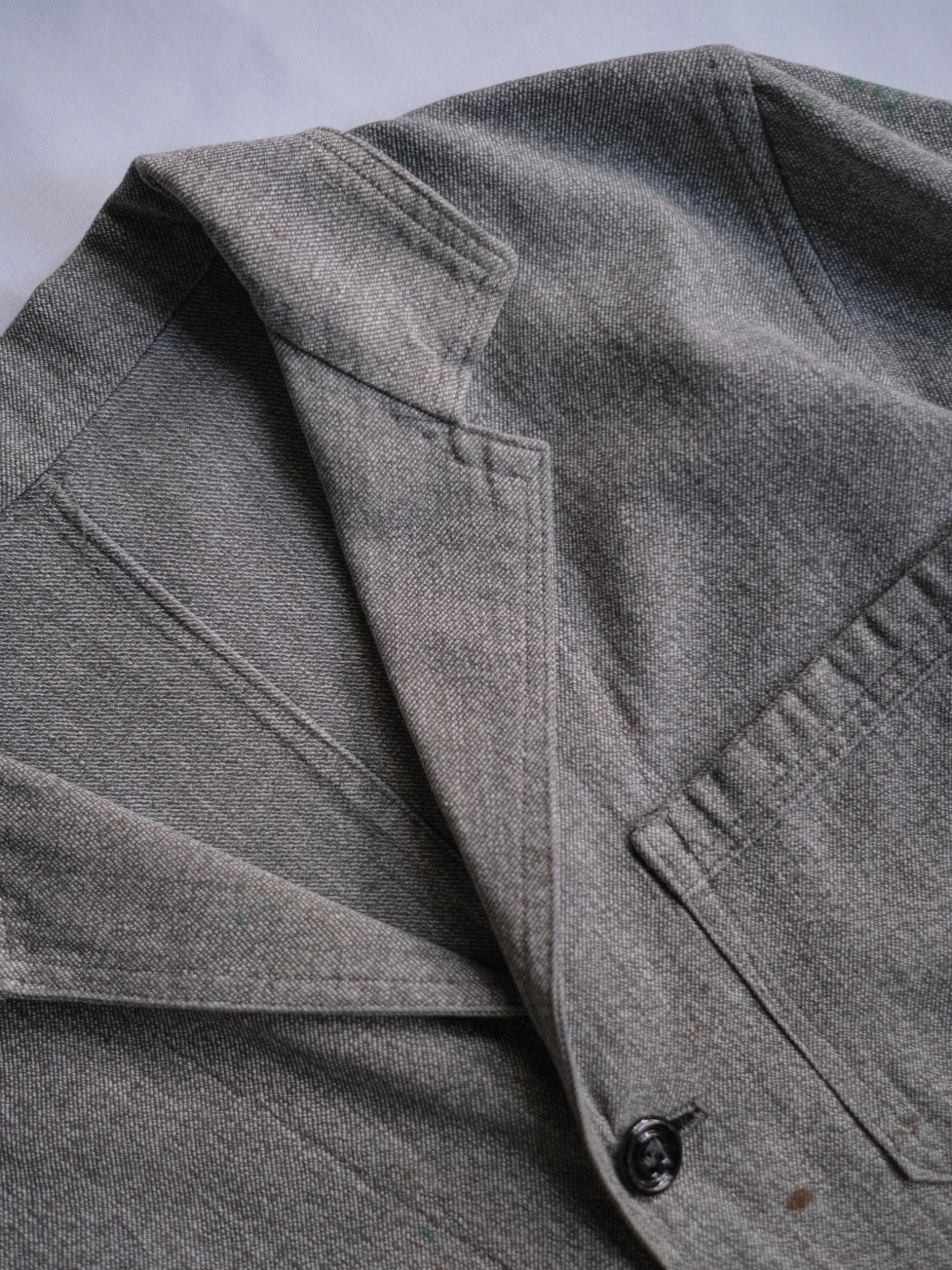 1940’s French Salt & Pepper Atelier Coat / 法國椒鹽工作大衣