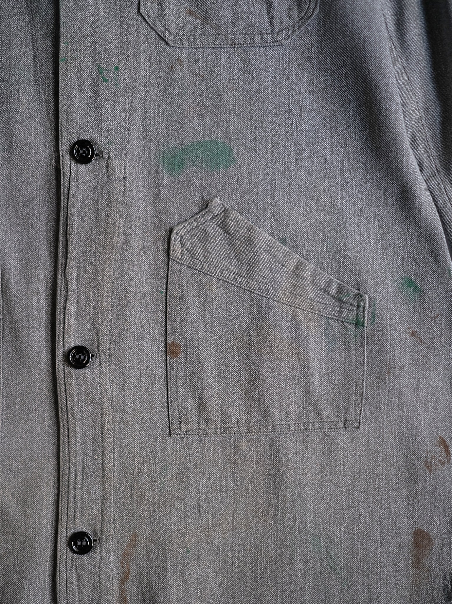 1940’s French Salt & Pepper Atelier Coat / 法國椒鹽工作大衣