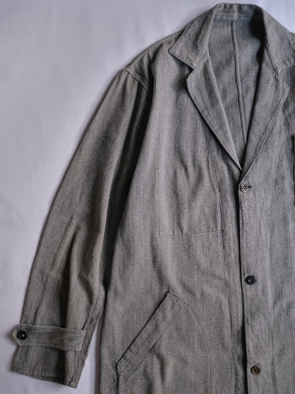 1940’s French Salt & Pepper Atelier Coat / 法國椒鹽工作大衣