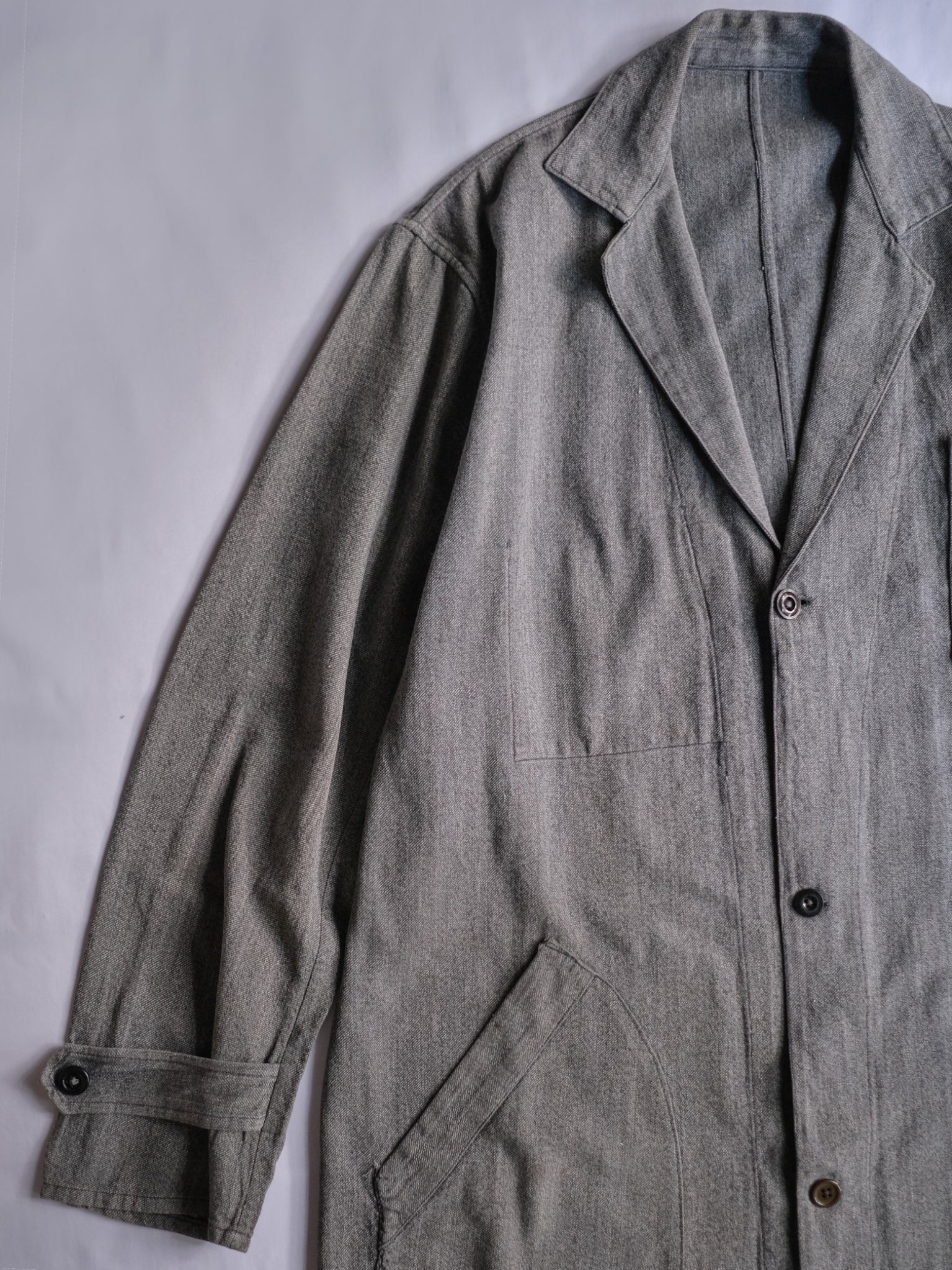 1940’s French Salt & Pepper Atelier Coat / 法國椒鹽工作大衣