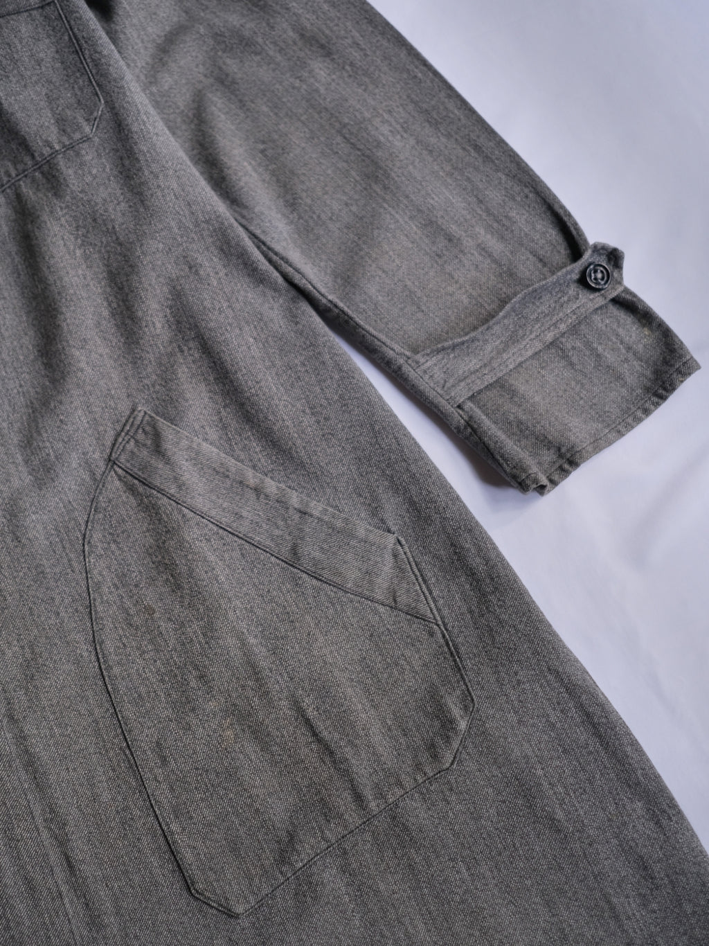 1940’s French Salt & Pepper Atelier Coat / 法國椒鹽工作大衣