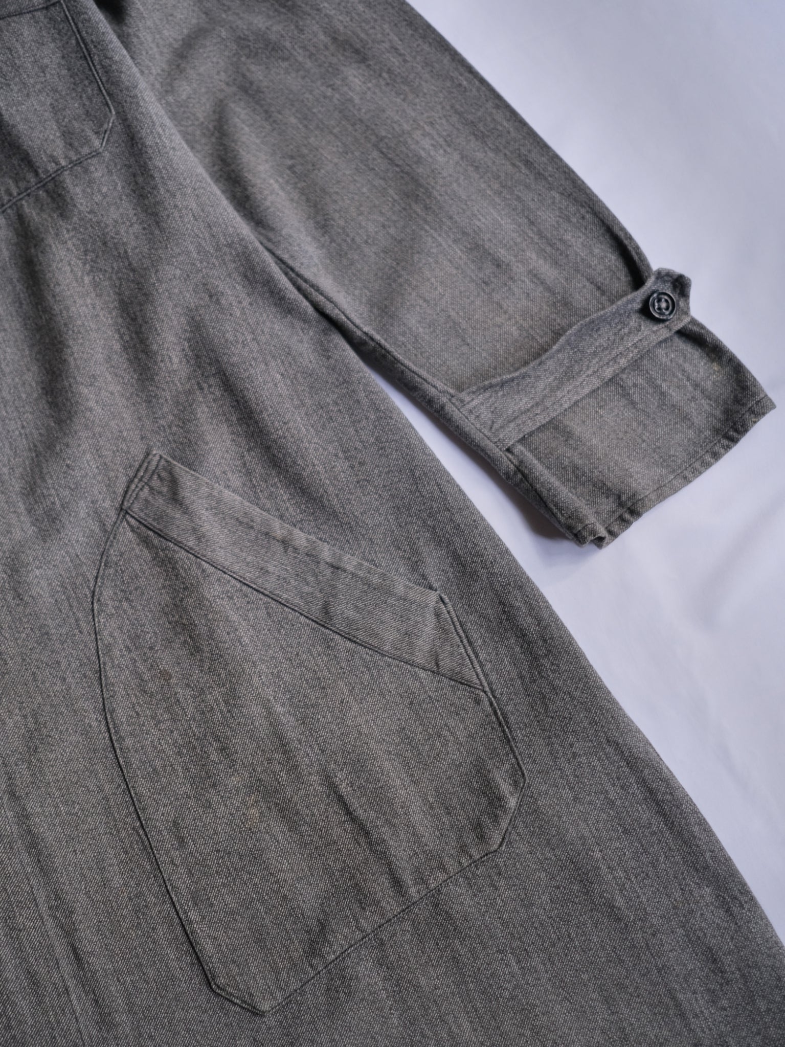 1940’s French Salt & Pepper Atelier Coat / 法國椒鹽工作大衣