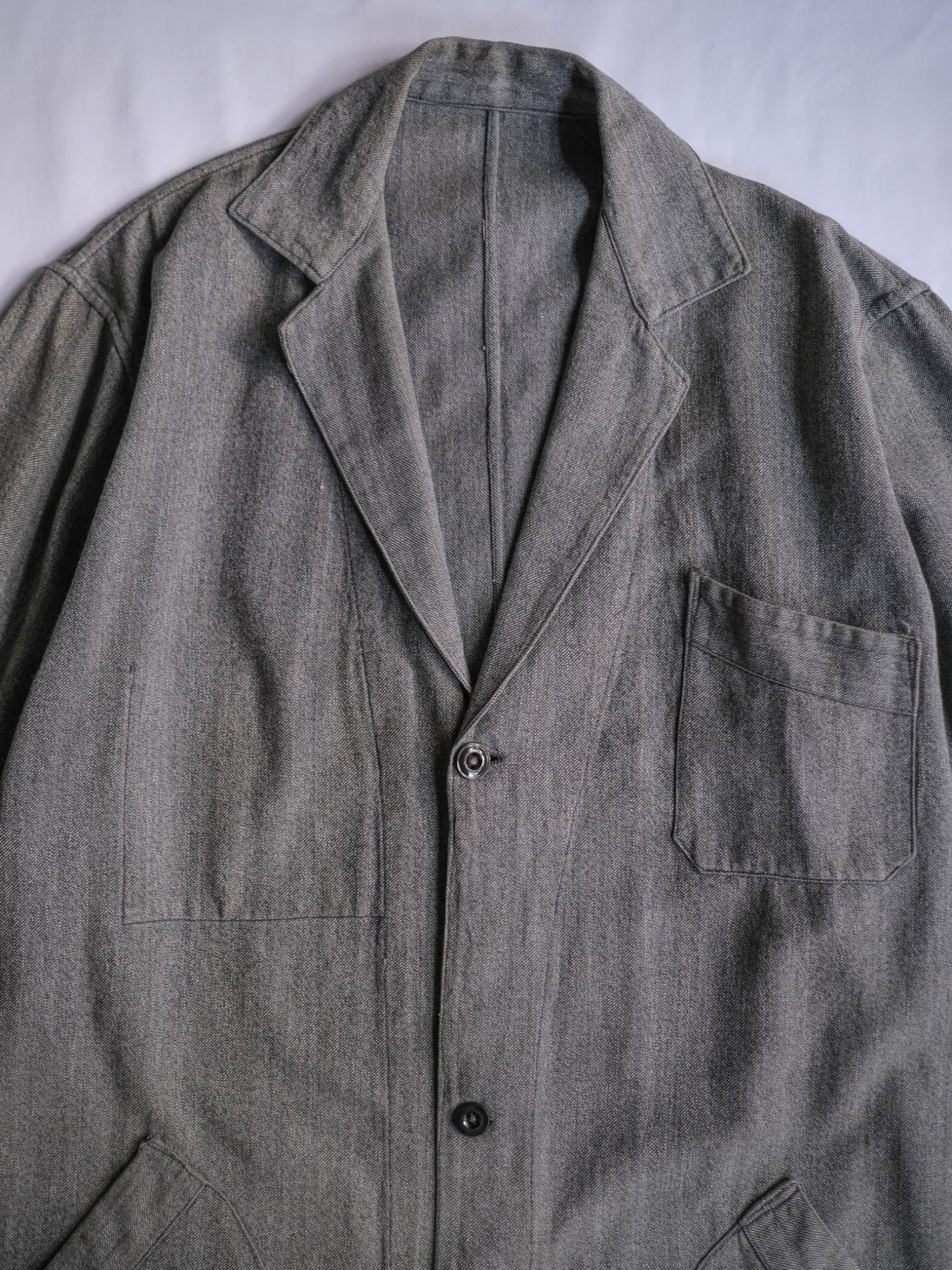 1940’s French Salt & Pepper Atelier Coat / 法國椒鹽工作大衣