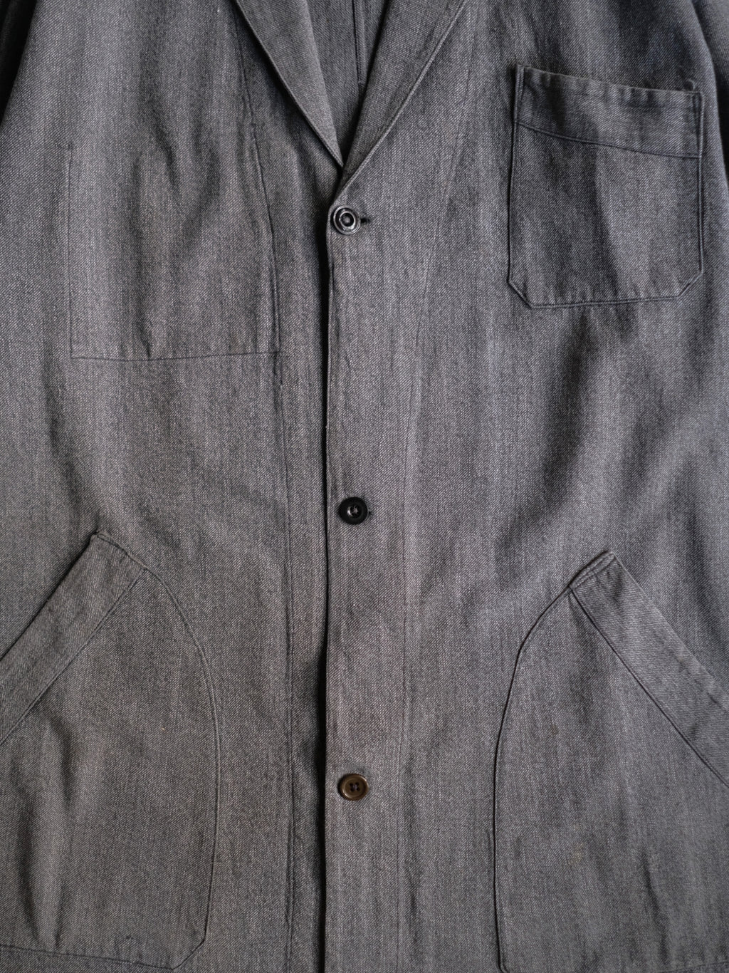 1940’s French Salt & Pepper Atelier Coat / 法國椒鹽工作大衣